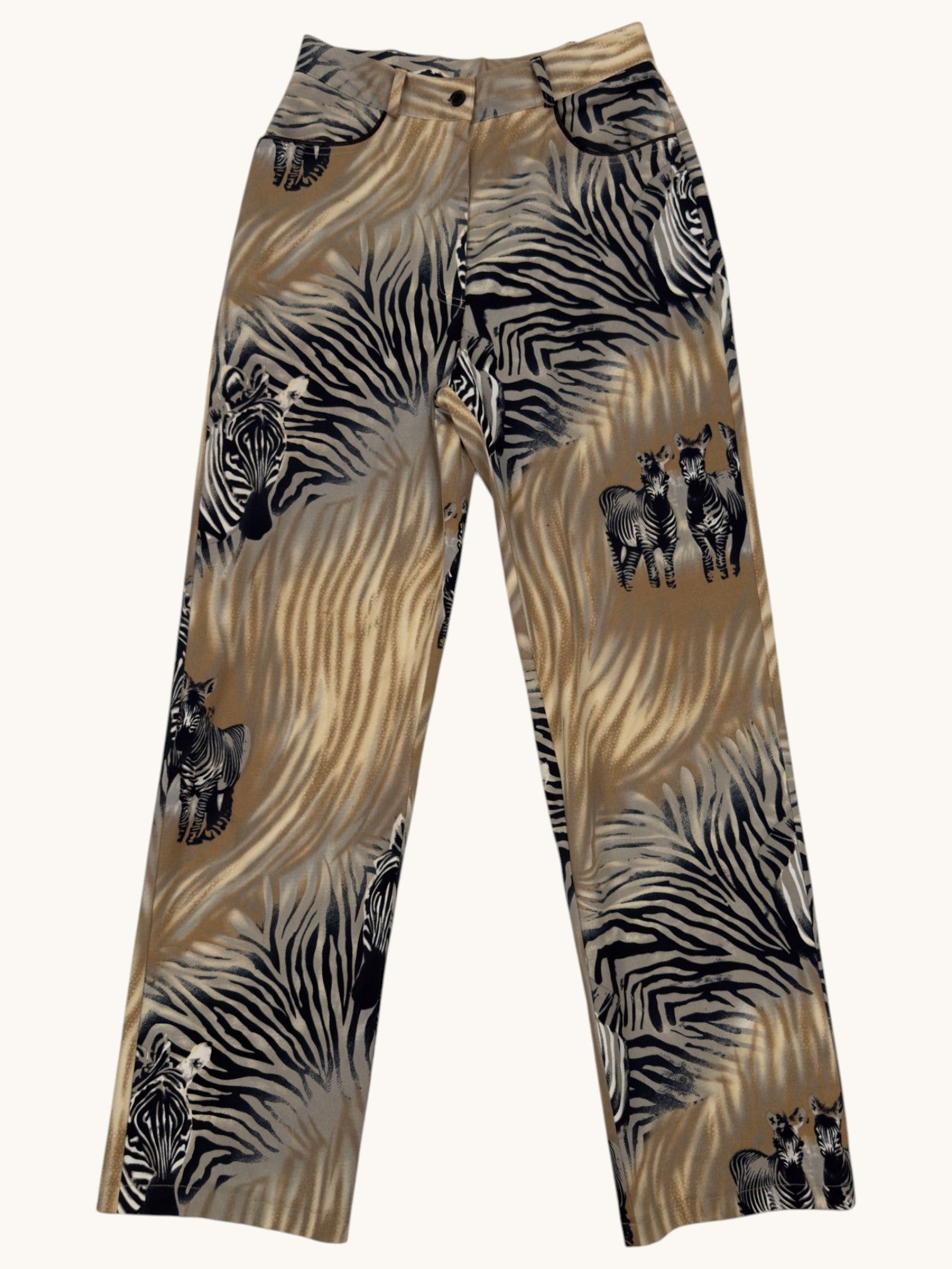90s Ribkoff Trends Zebra Print Pants - 6