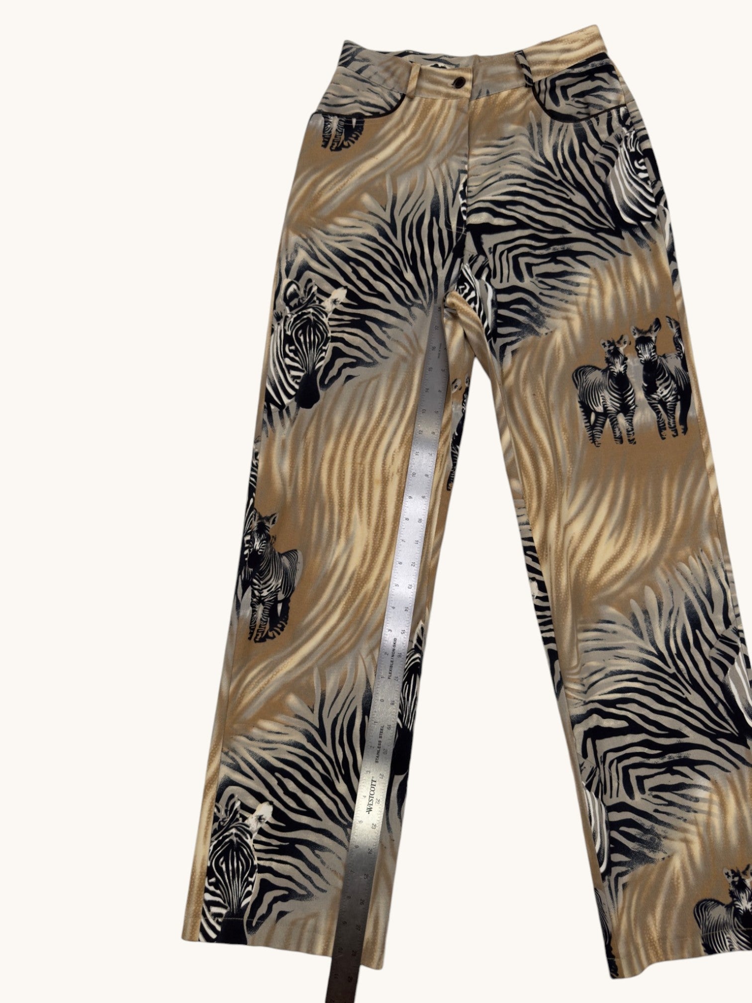 90s Ribkoff Trends Zebra Print Pants - 6