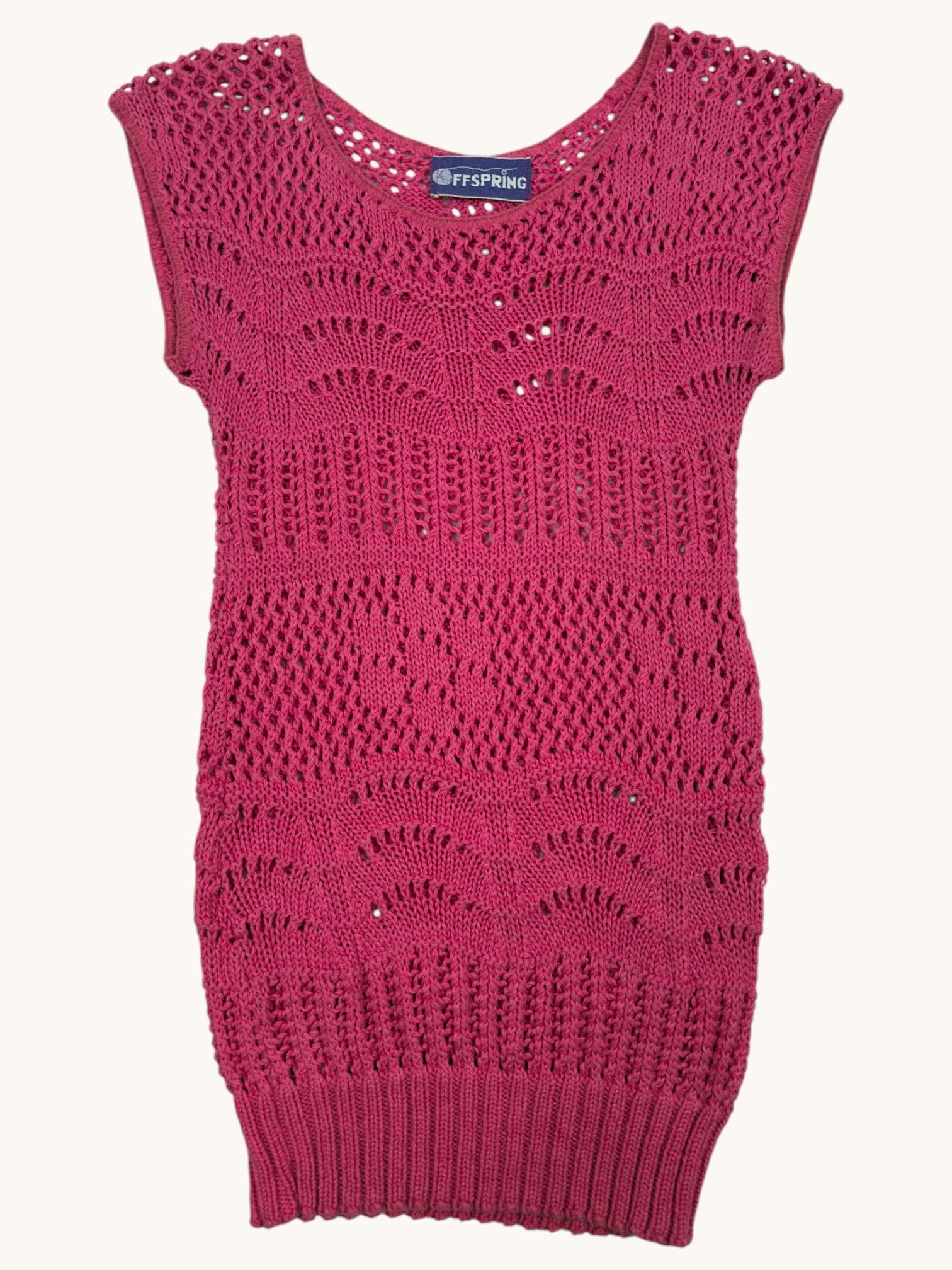 70s Offspring Pink Crochet Sweater