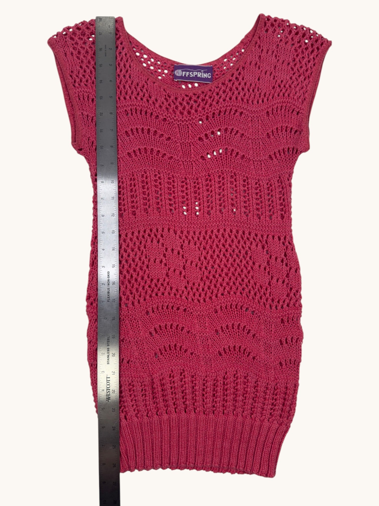 70s Offspring Pink Crochet Sweater
