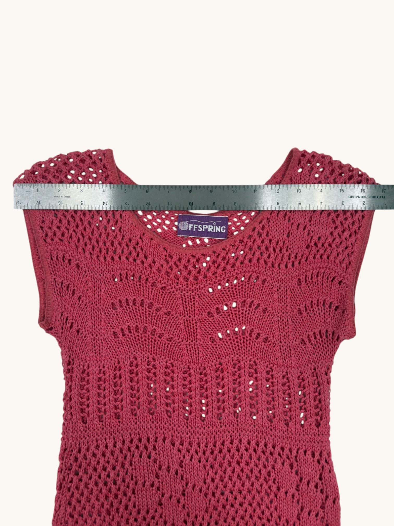 70s Offspring Pink Crochet Sweater