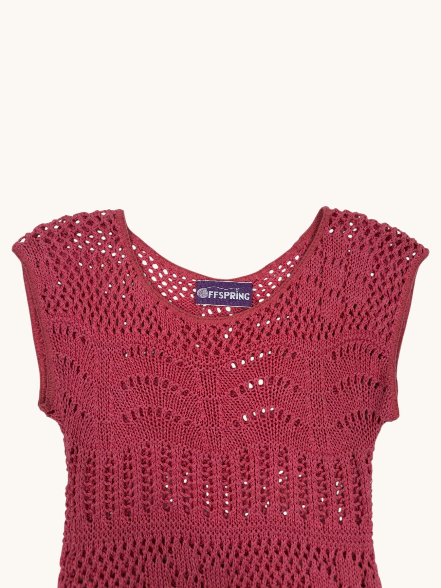 70s Offspring Pink Crochet Sweater