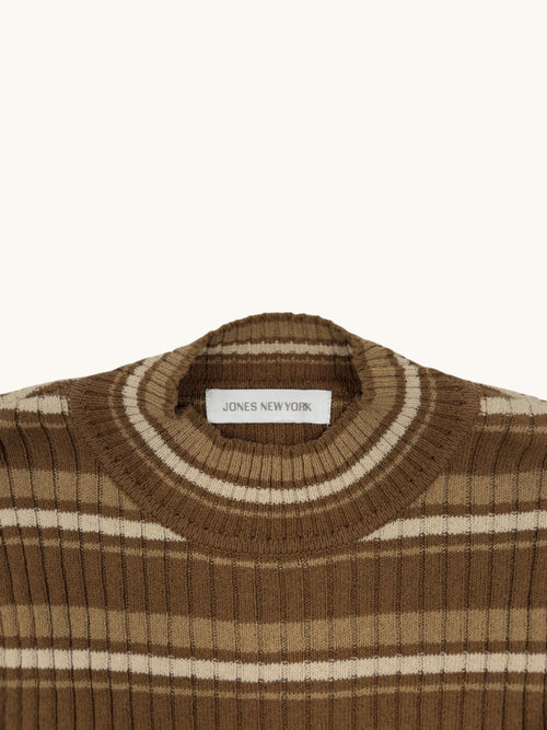 00s Jones New York Brown Striped Sweater