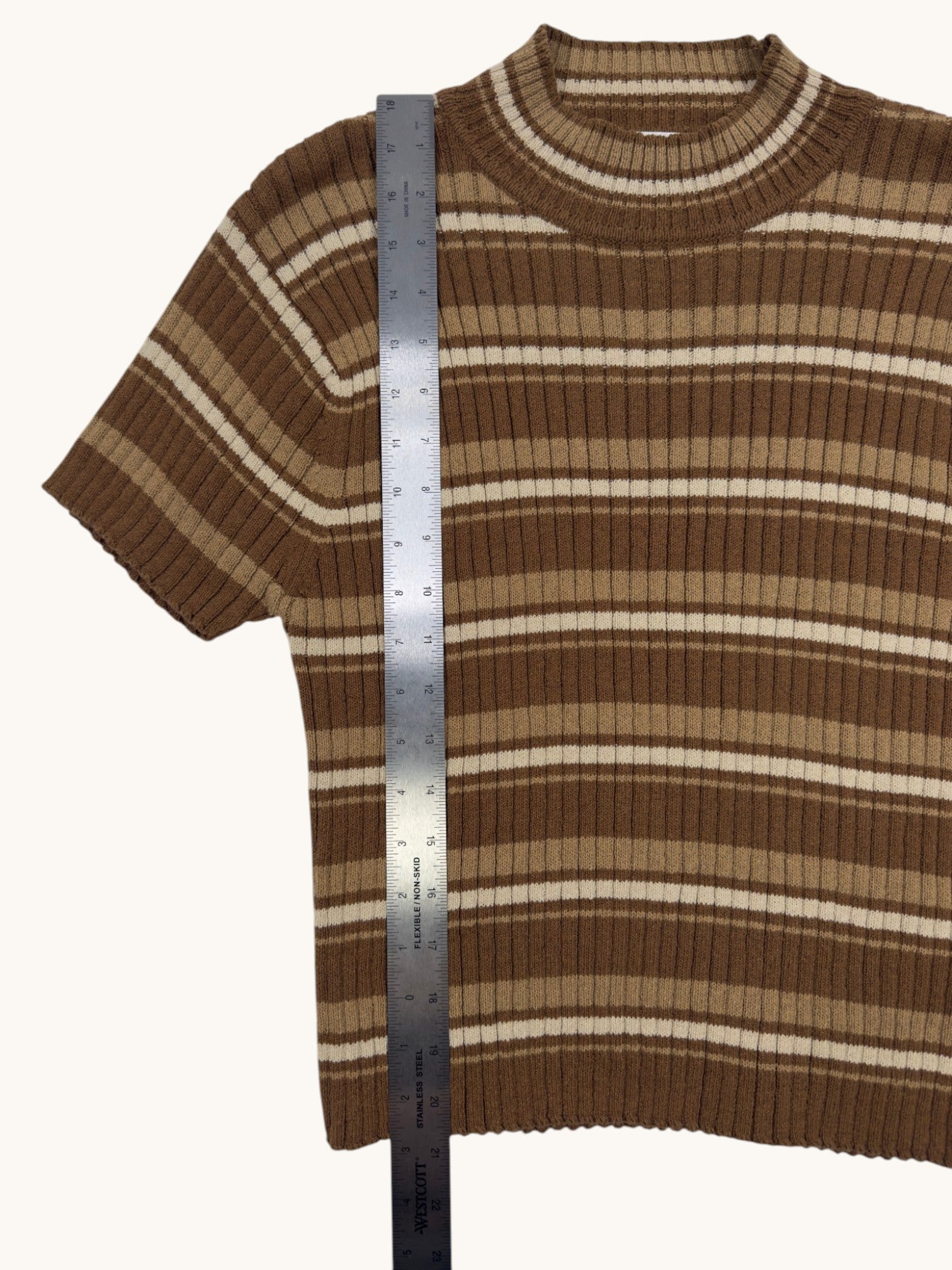 00s Jones New York Brown Striped Sweater