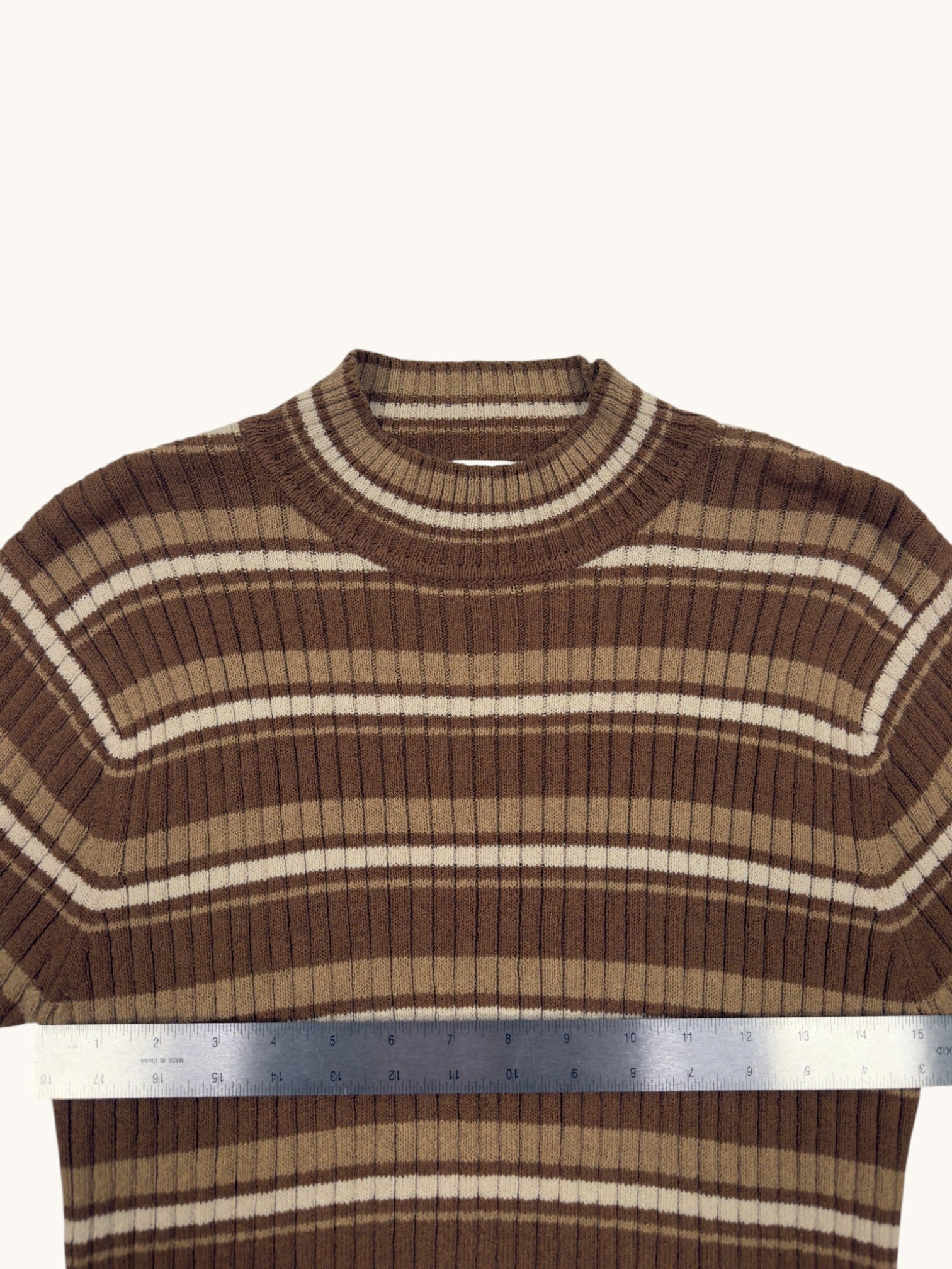 00s Jones New York Brown Striped Sweater