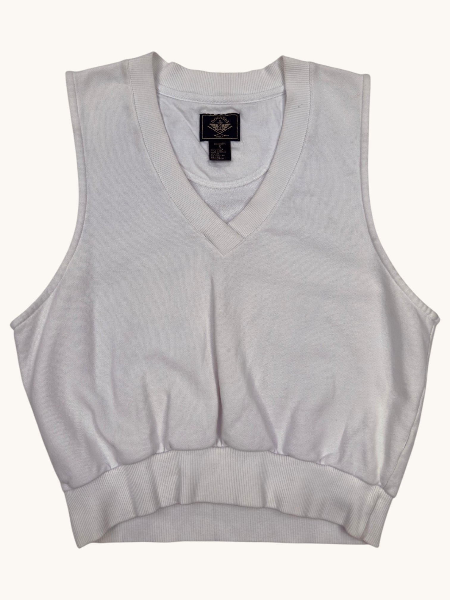 90s Dockers White Sweater Vest - S