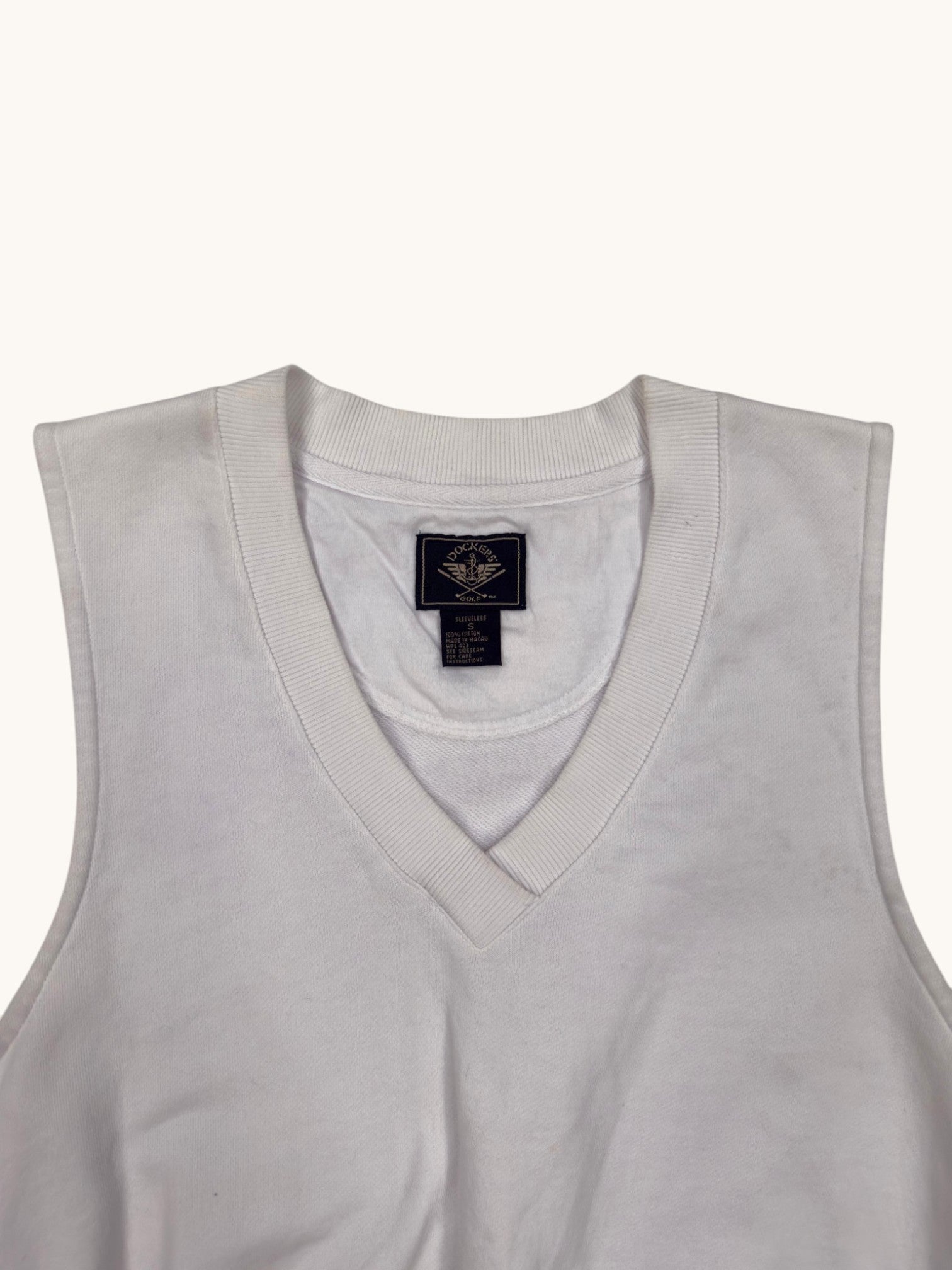 90s Dockers White Sweater Vest - S