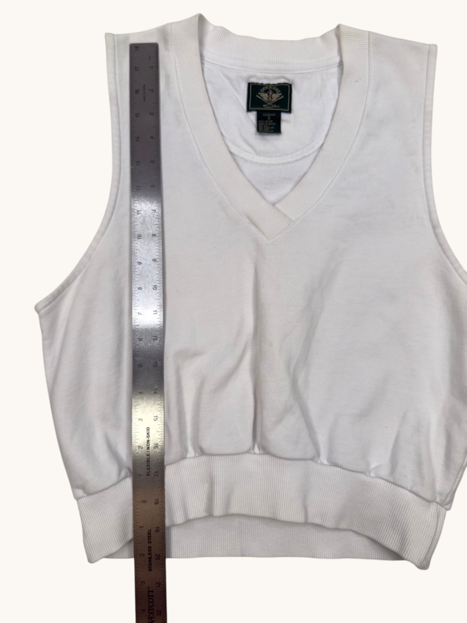 90s Dockers White Sweater Vest - S