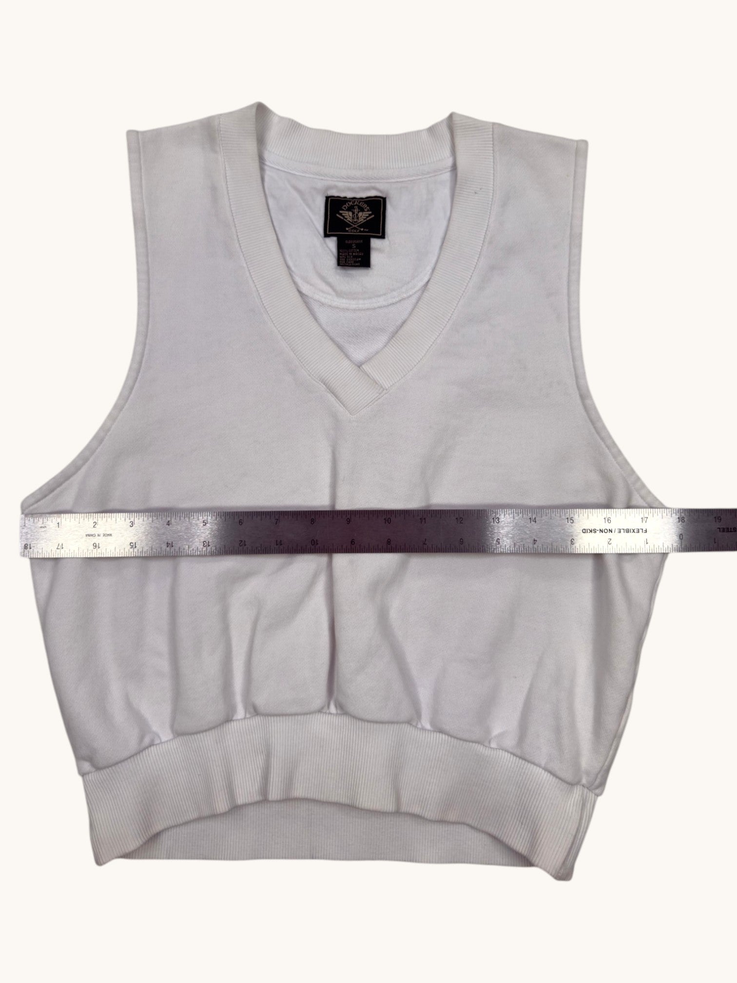 90s Dockers White Sweater Vest - S