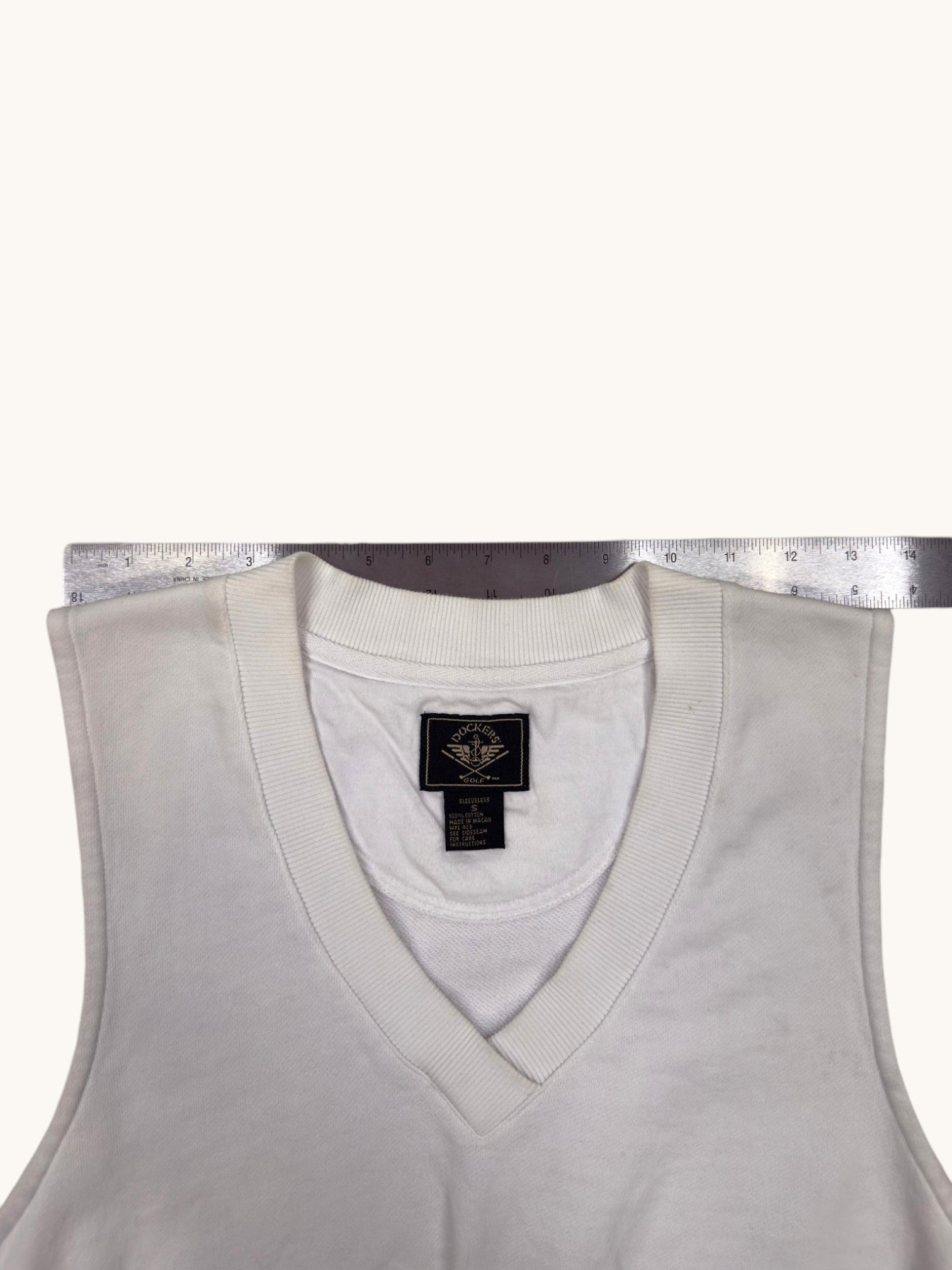 90s Dockers White Sweater Vest - S