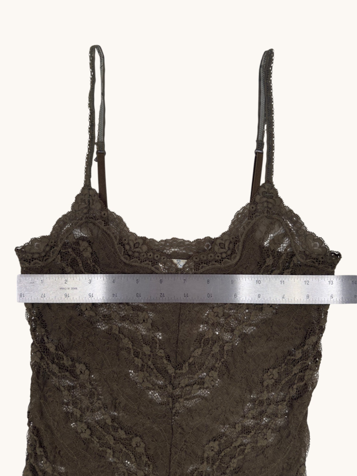00s Free People Green Lace Camisole - M