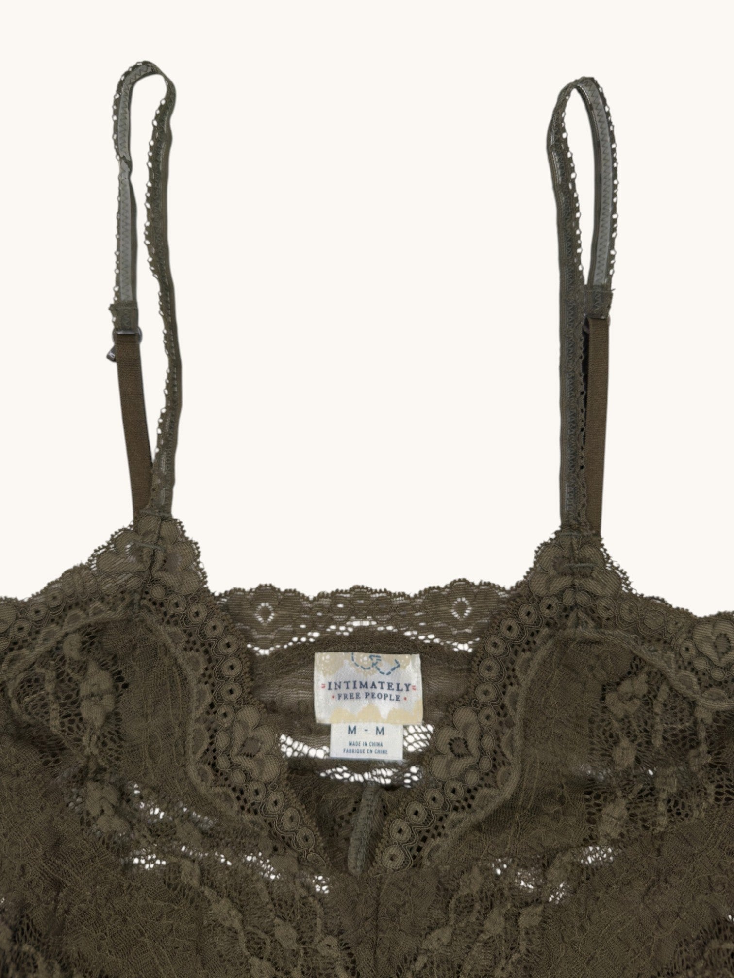 00s Free People Green Lace Camisole - M