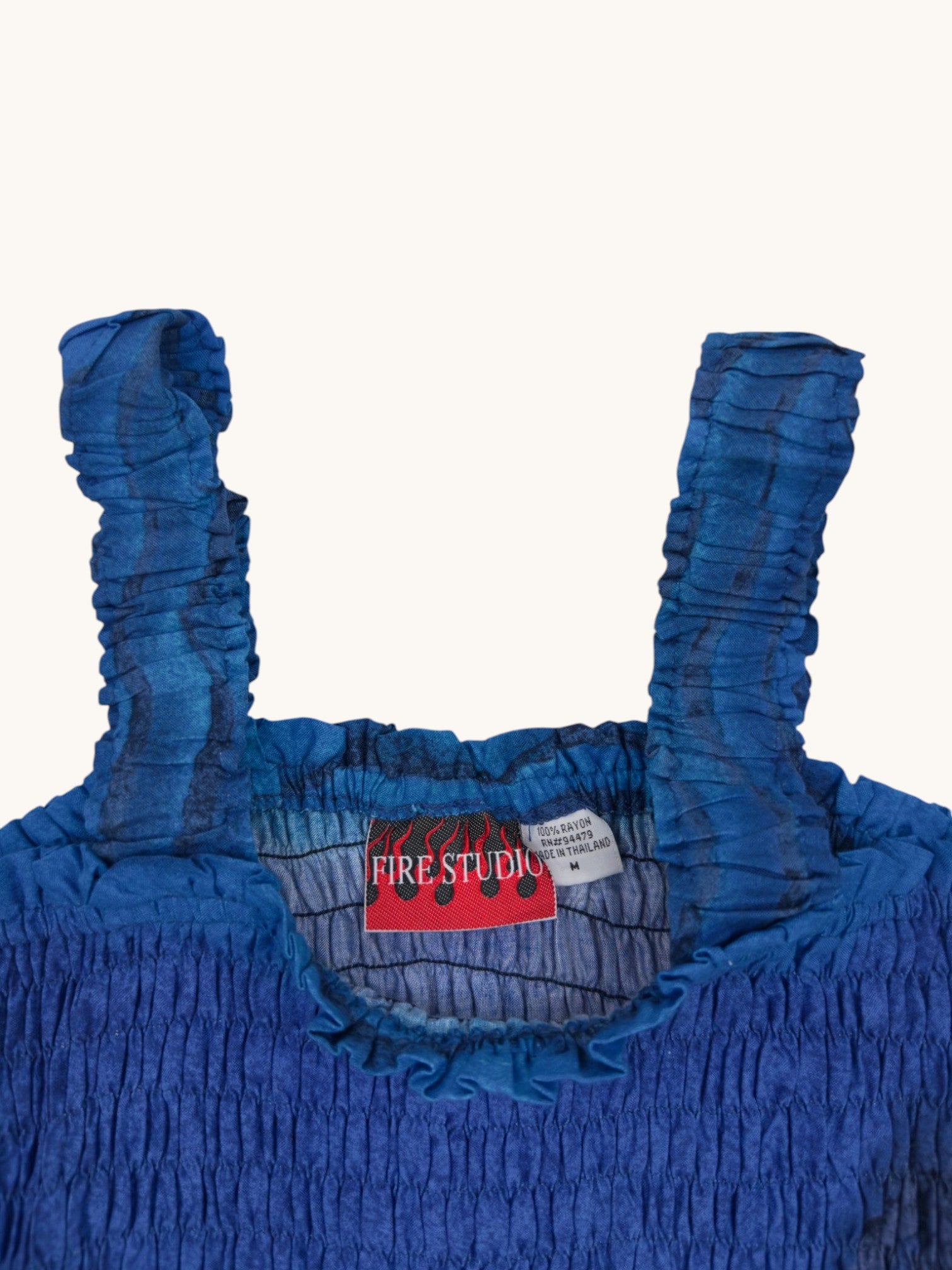90s Fire Studio Blue Smocked Tank - M