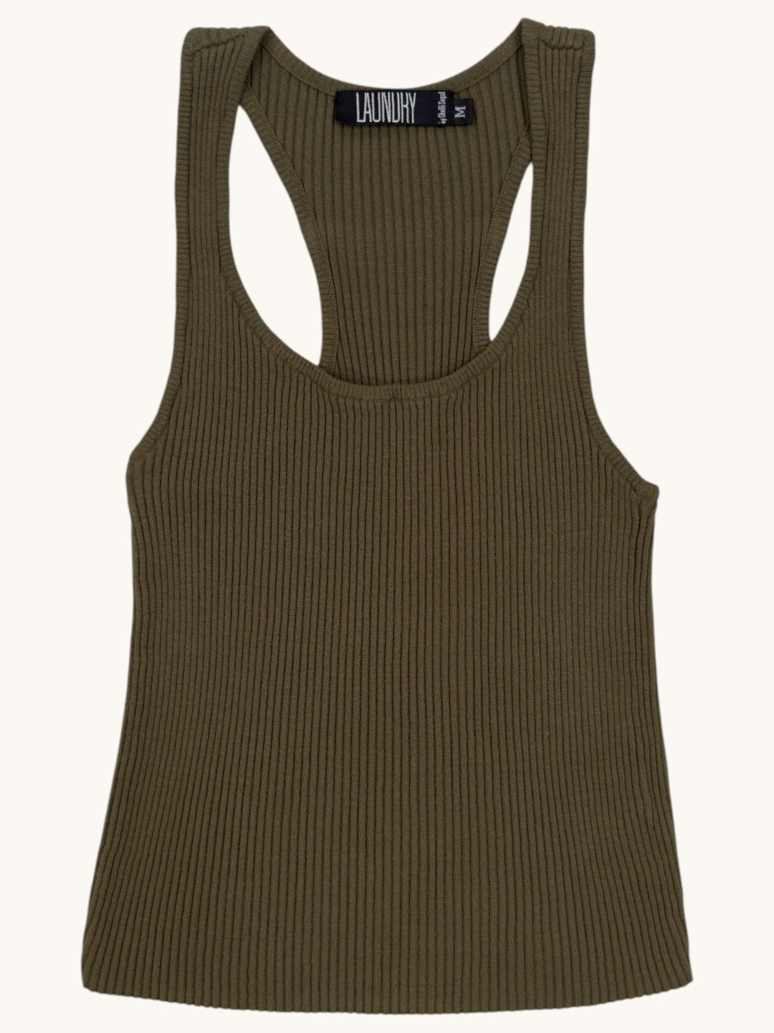 90s Laundry Green Ribbed Tank Top - M