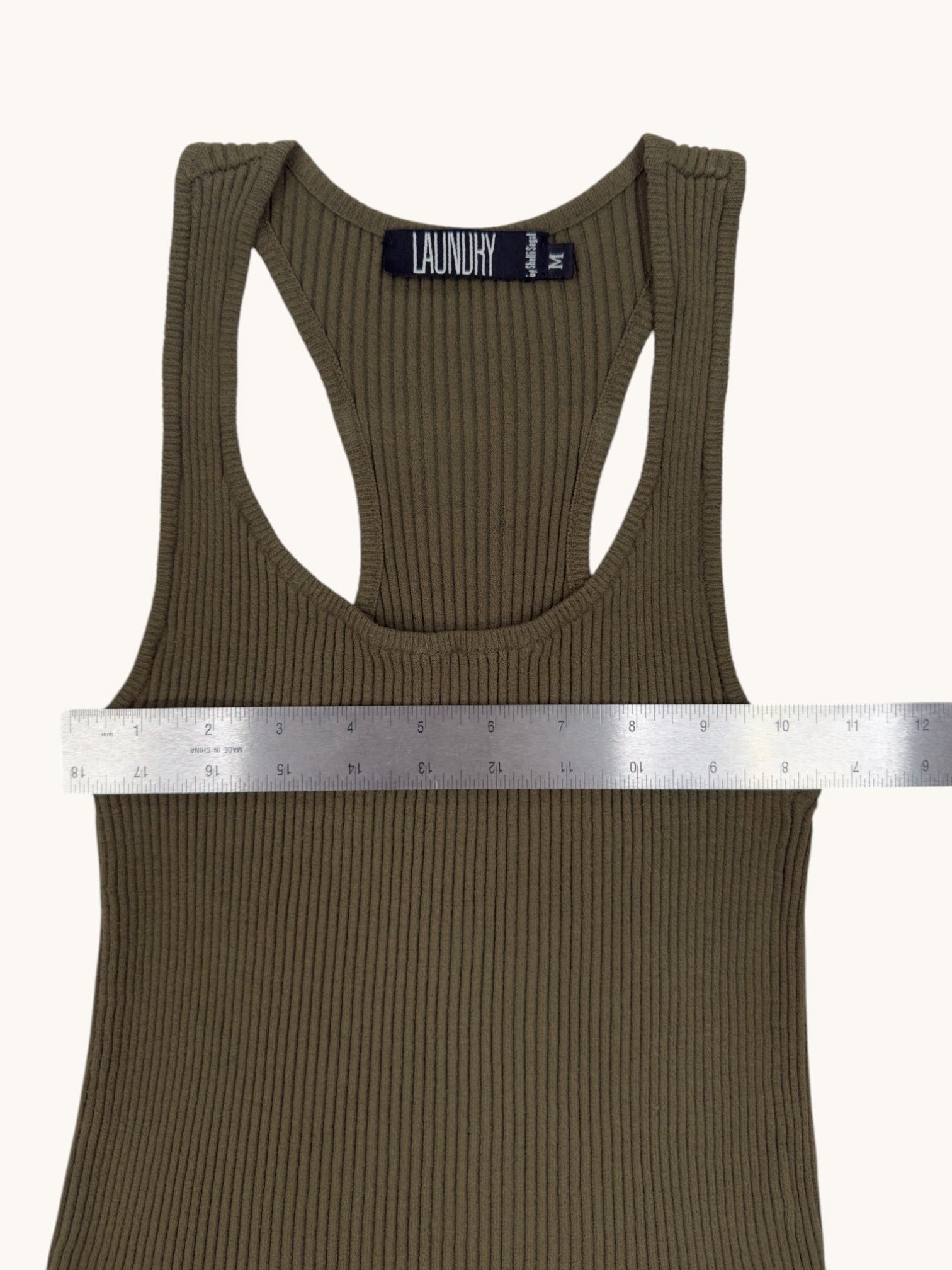 90s Laundry Green Ribbed Tank Top - M