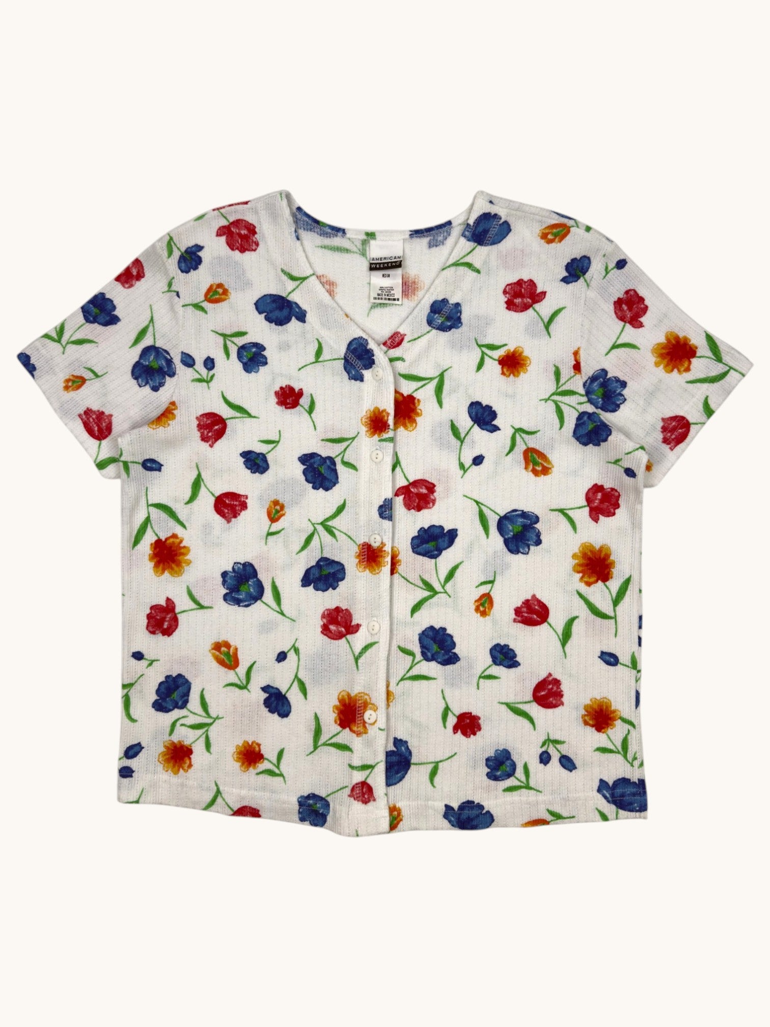 90s American Weekend Floral Button Up - M