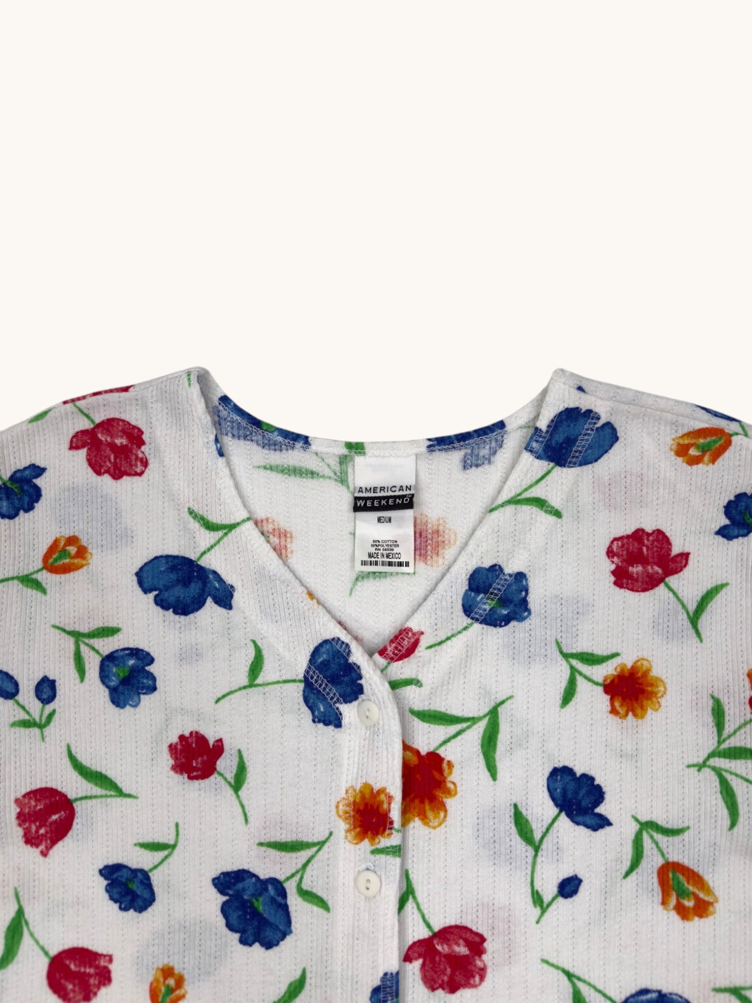 90s American Weekend Floral Button Up - M