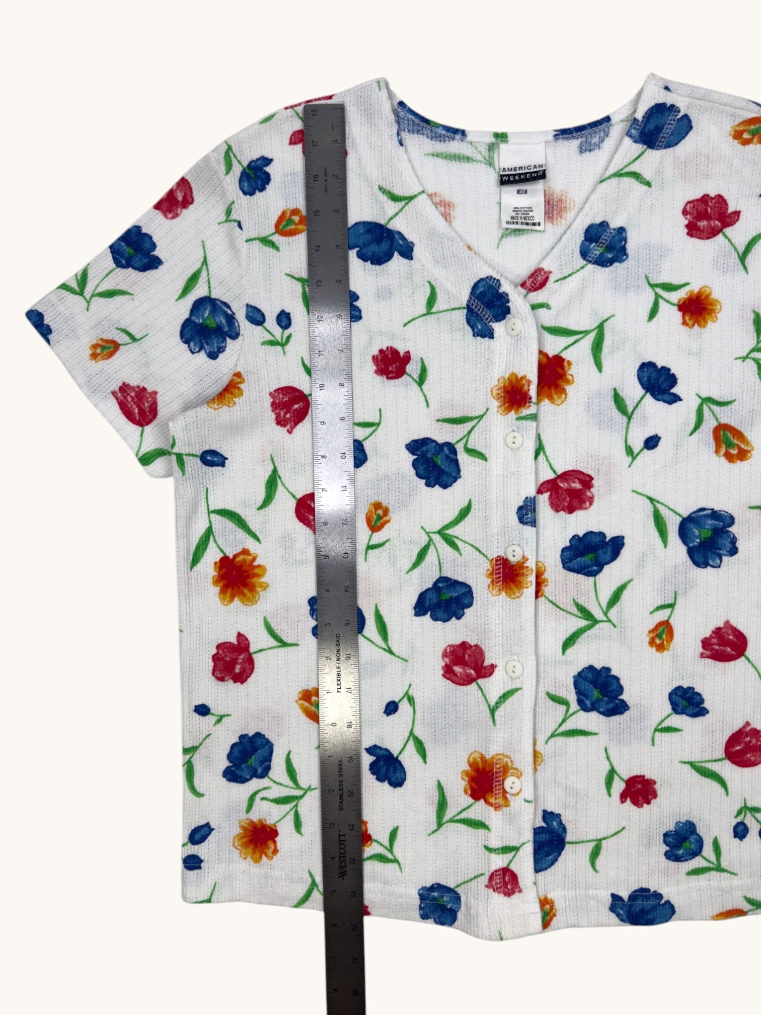 90s American Weekend Floral Button Up - M