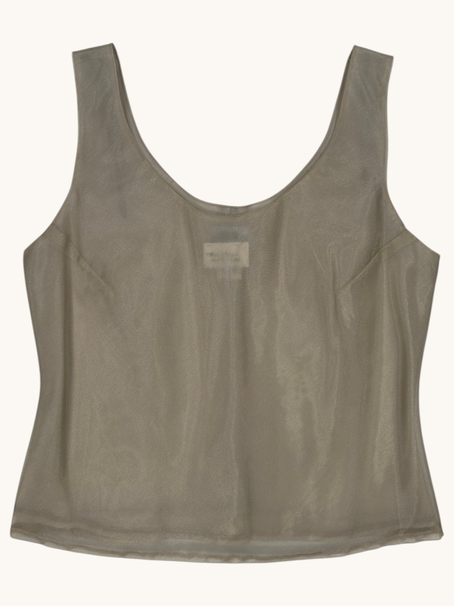 90s J.B.S. LTD Beige Sheer Blazer and Tank Set - S