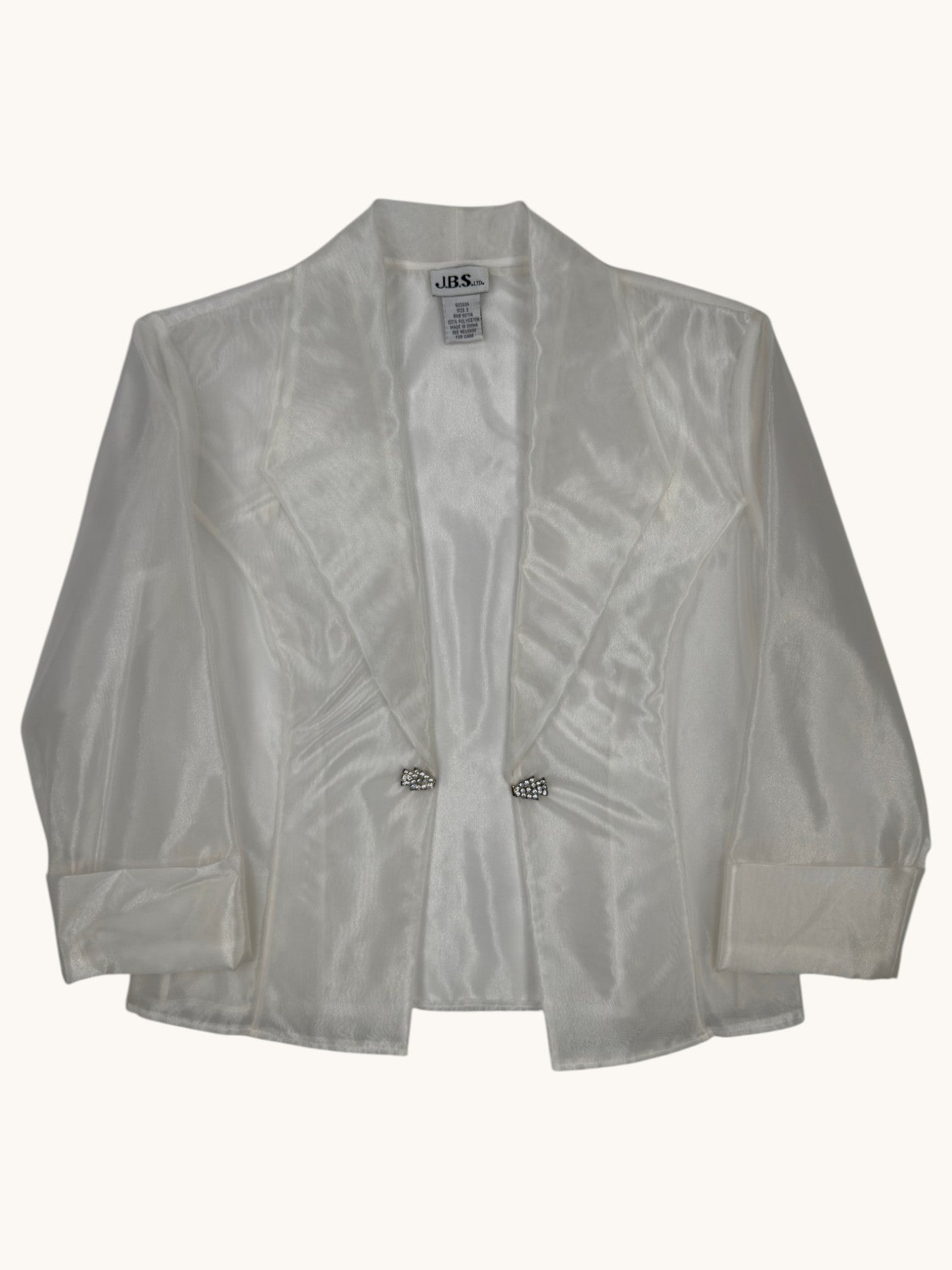 90s J.B.S. LTD White Sheer Blazer and Tank Set - S