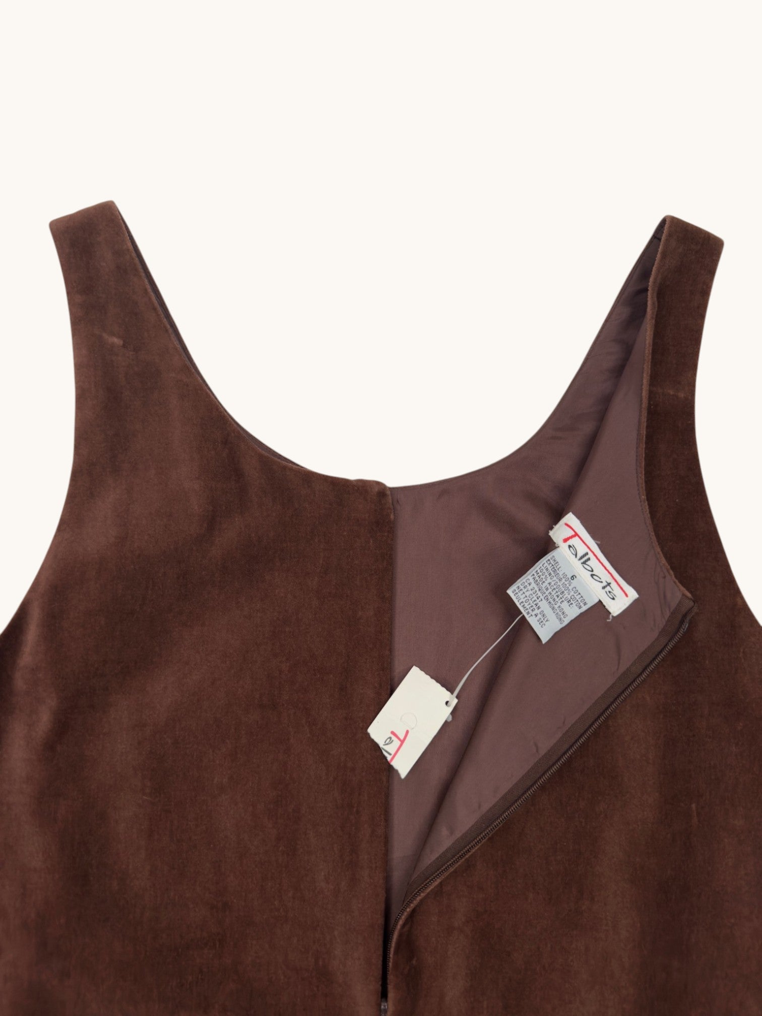 90s Talbots Brown Velvet Dress - 6