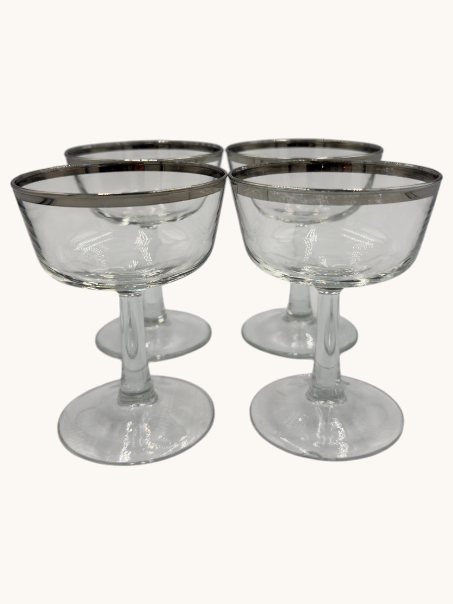 70s Cristal D'Arques Parisienne Platinum Rim Coupes