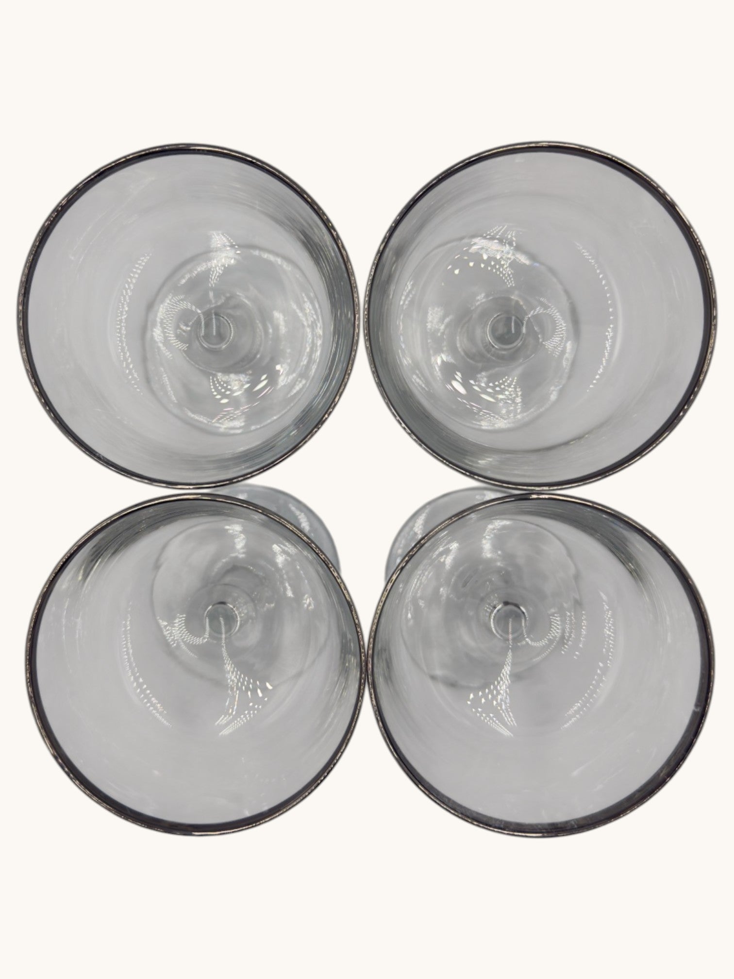 70s Cristal D'Arques Parisienne Platinum Rim Coupes