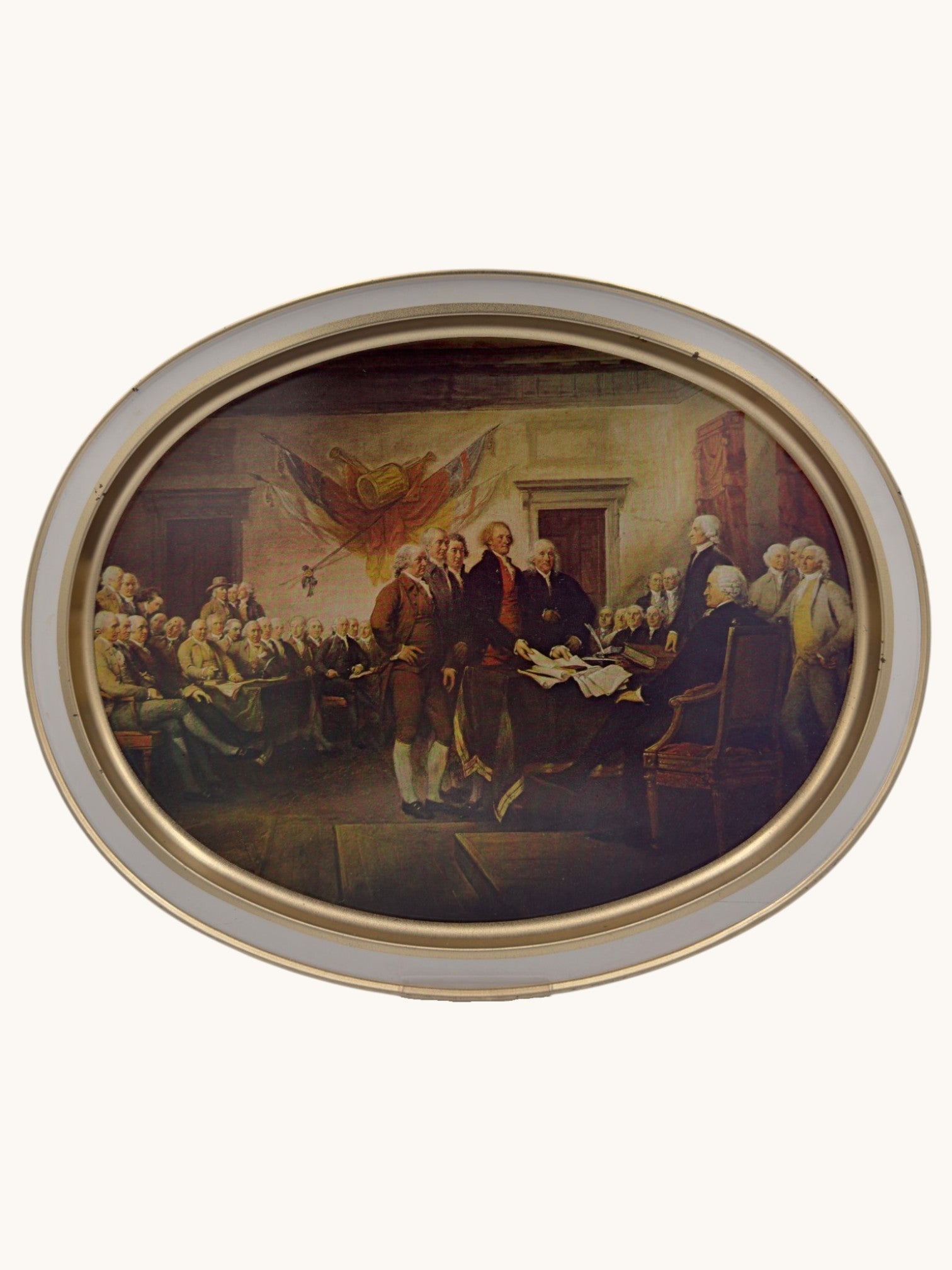 80s Guildcraft Signing of the Declaration Oval Tray