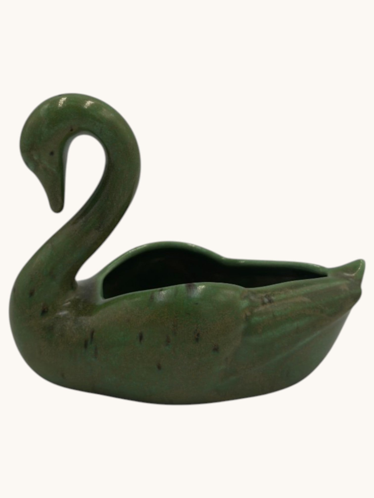Mid Century Handmade Ceramic Swan Planter
