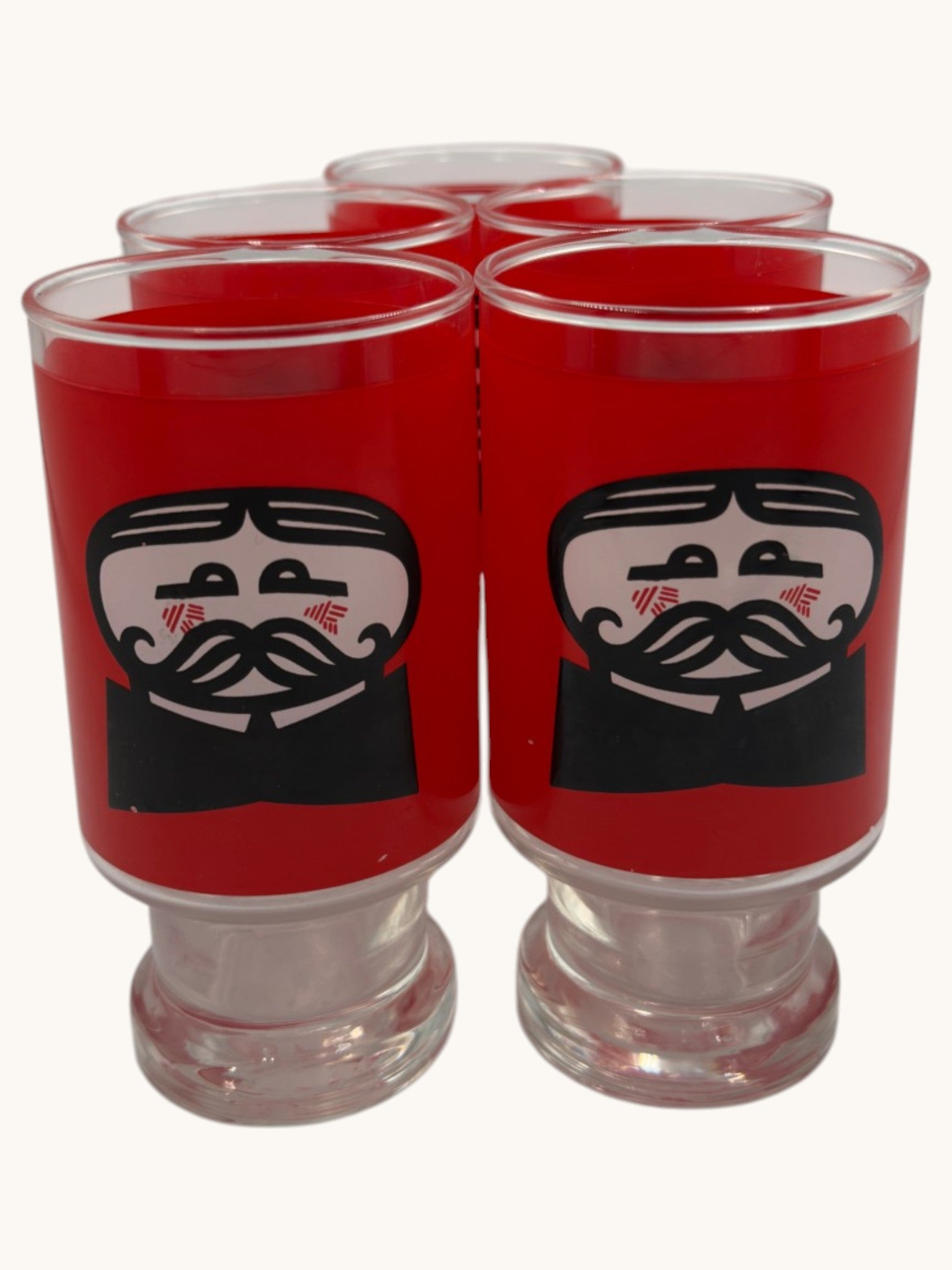 70s Pringles Potato Chips Pedestal Glasses