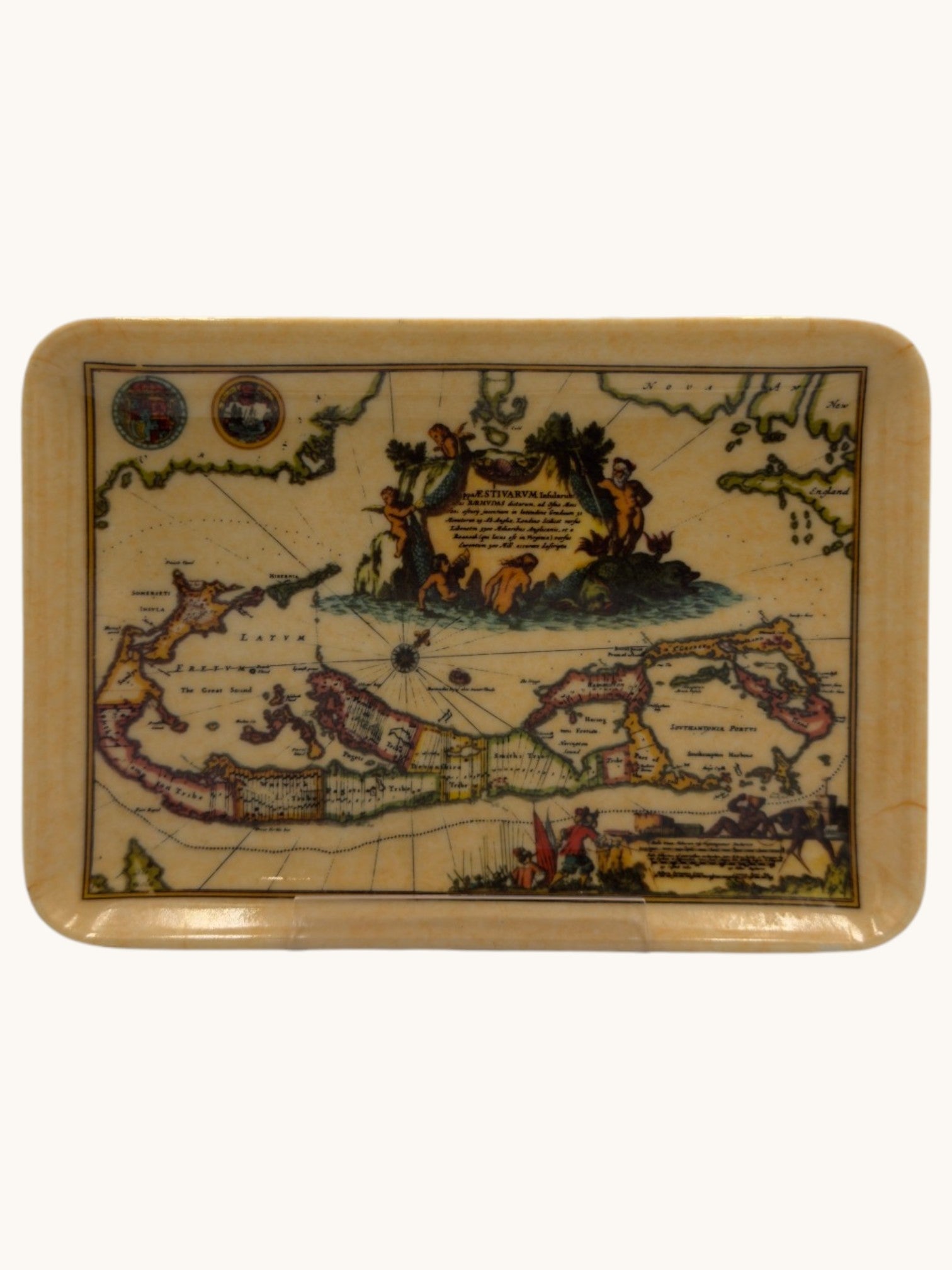 70s Mebel Bermuda Map Trinket Tray