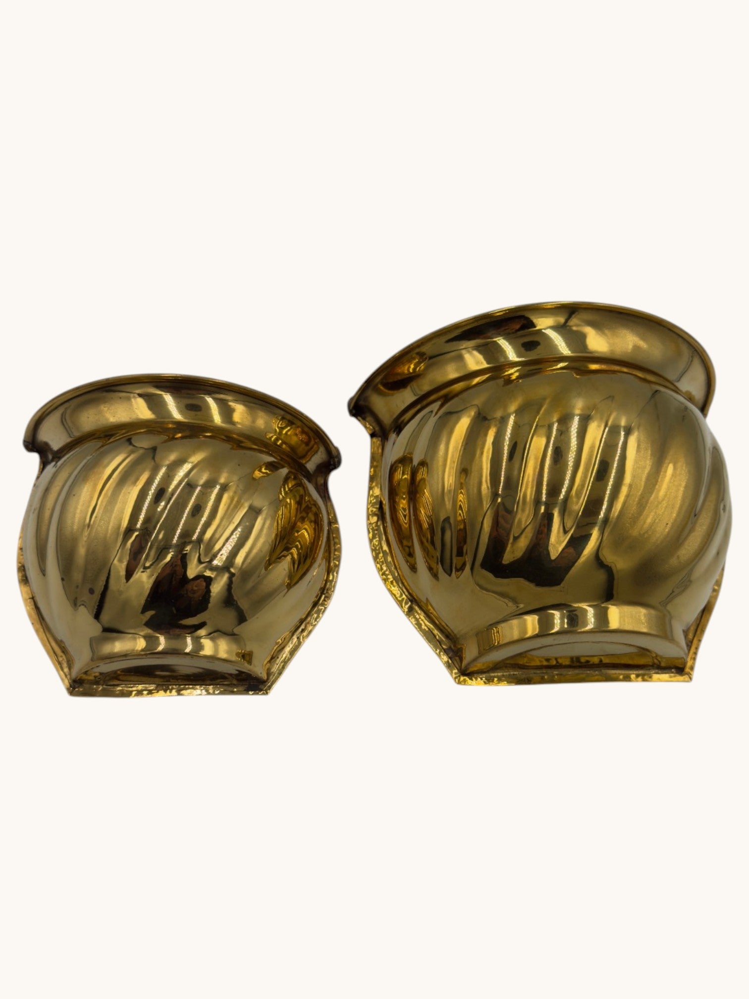70s Gold Brass Wall Hanging Planters