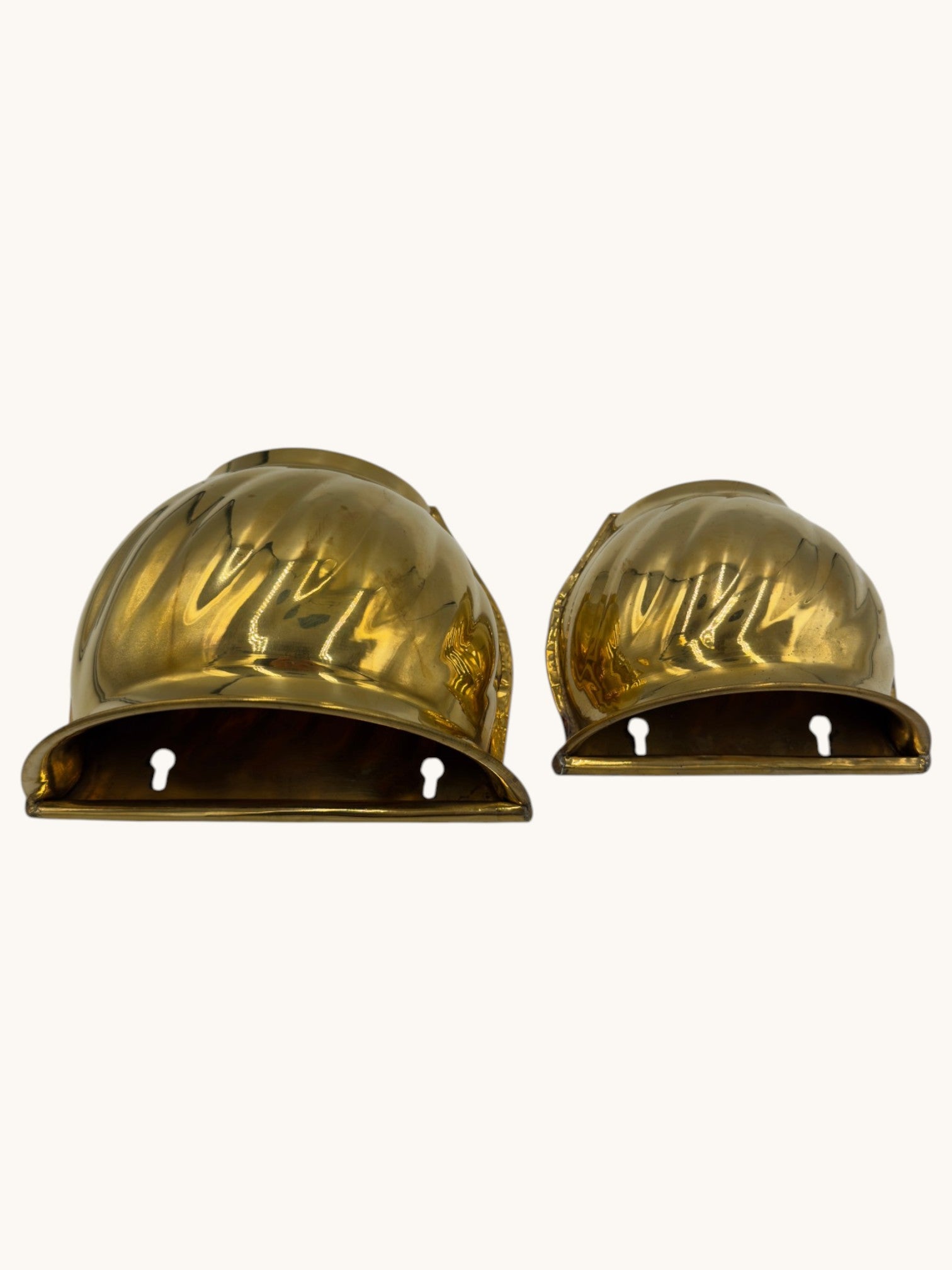 70s Gold Brass Wall Hanging Planters