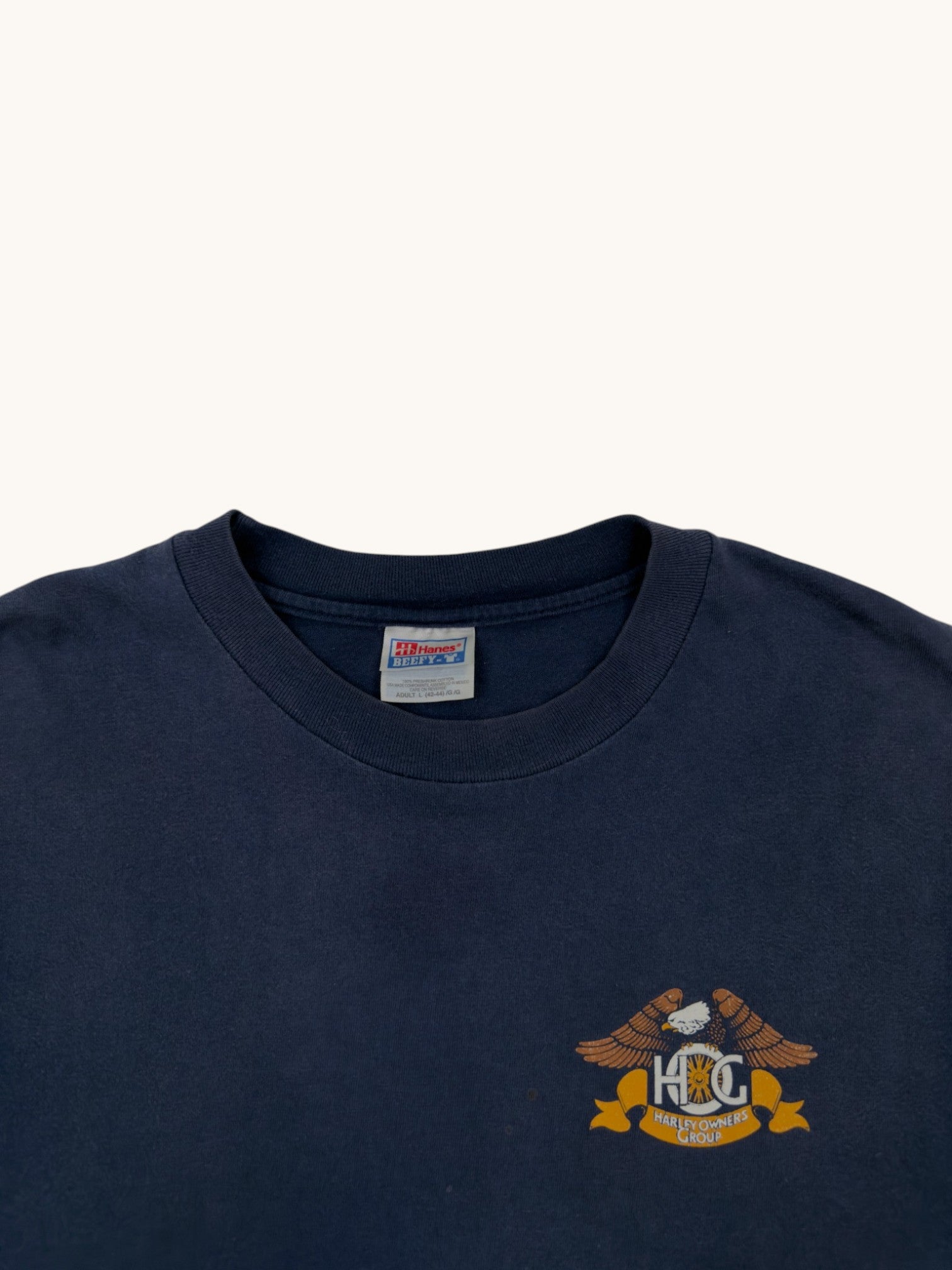 80s Hanes Beefy-T Harley Owners Group Tee - L