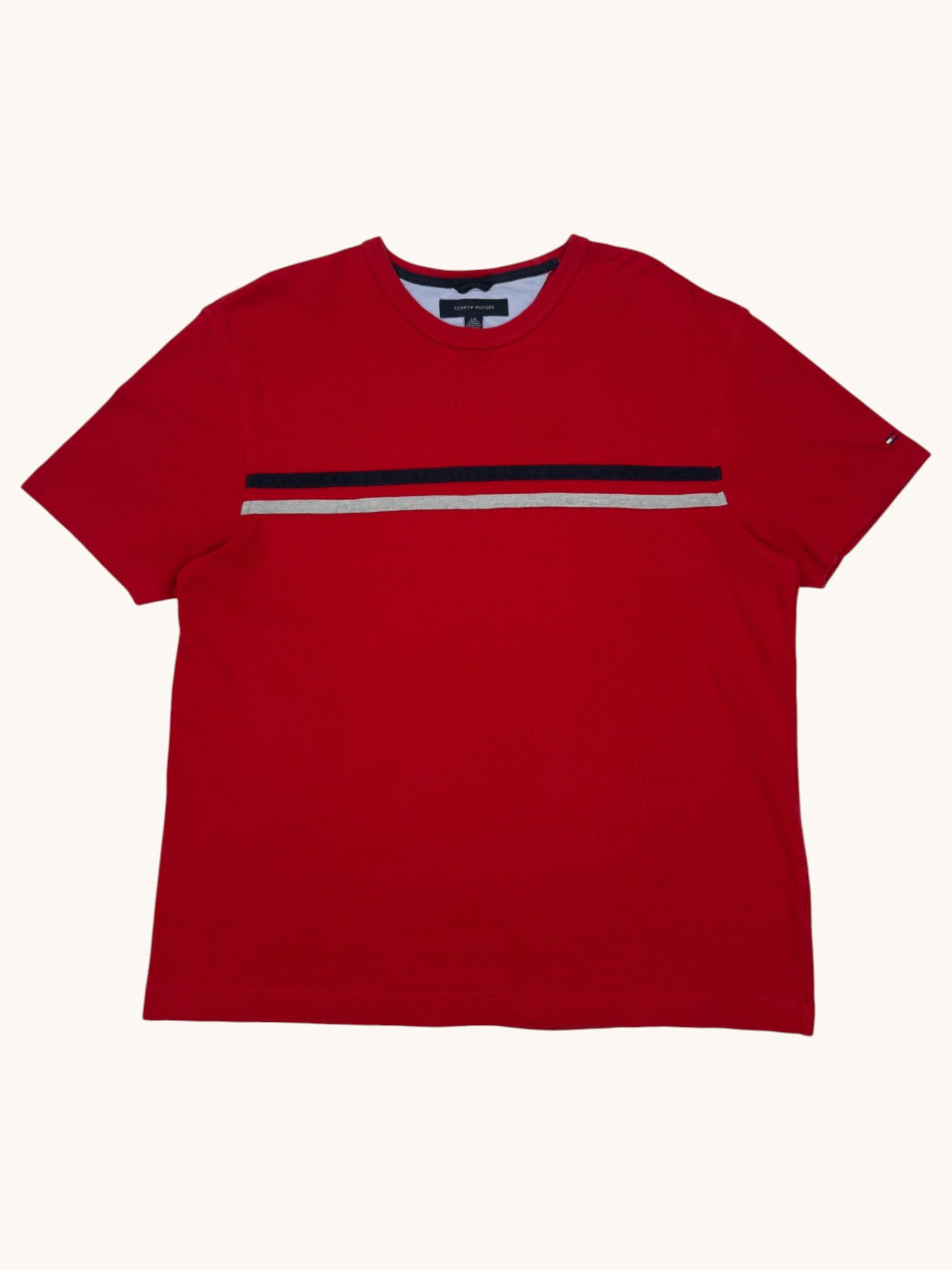 00s Tommy Hilfiger Red Stripe Tee - L