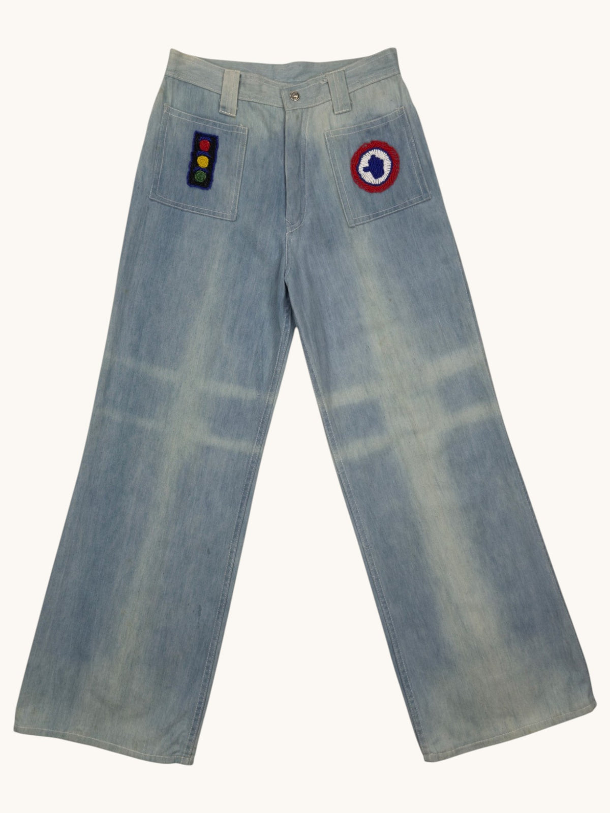 70s Handstitched Denim Pants
