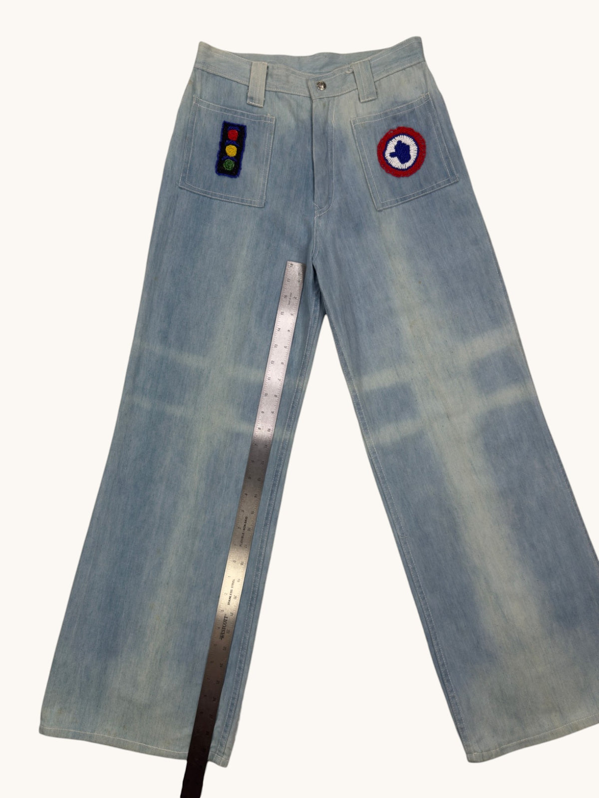 70s Handstitched Denim Pants