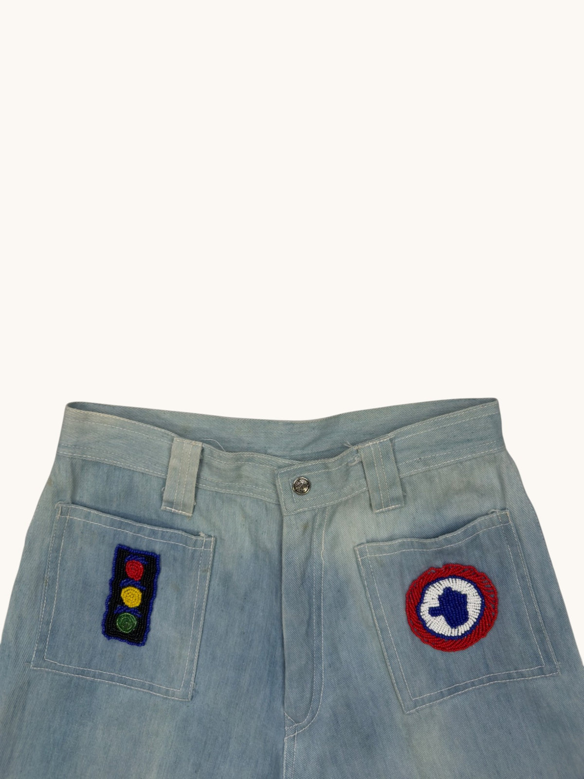70s Handstitched Denim Pants
