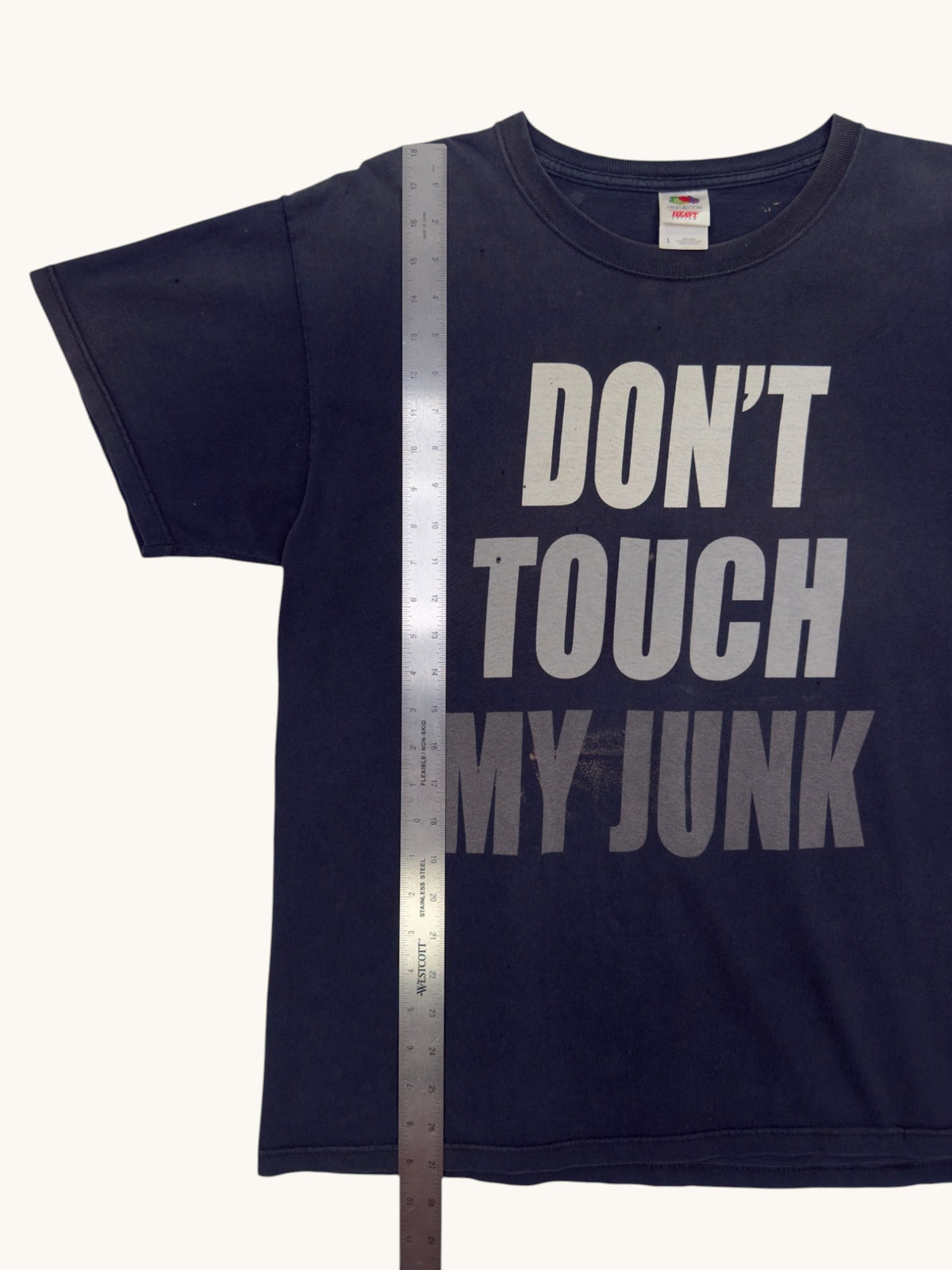 2010s Fruit of the Loom Don't Touch My Junk Tee - L