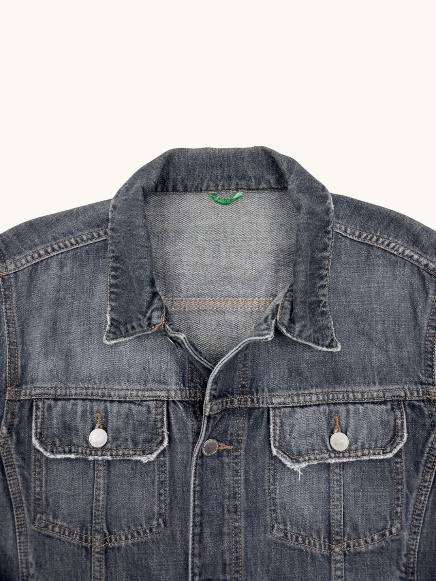 90s United Colors of Benetton Denim Jacket - L