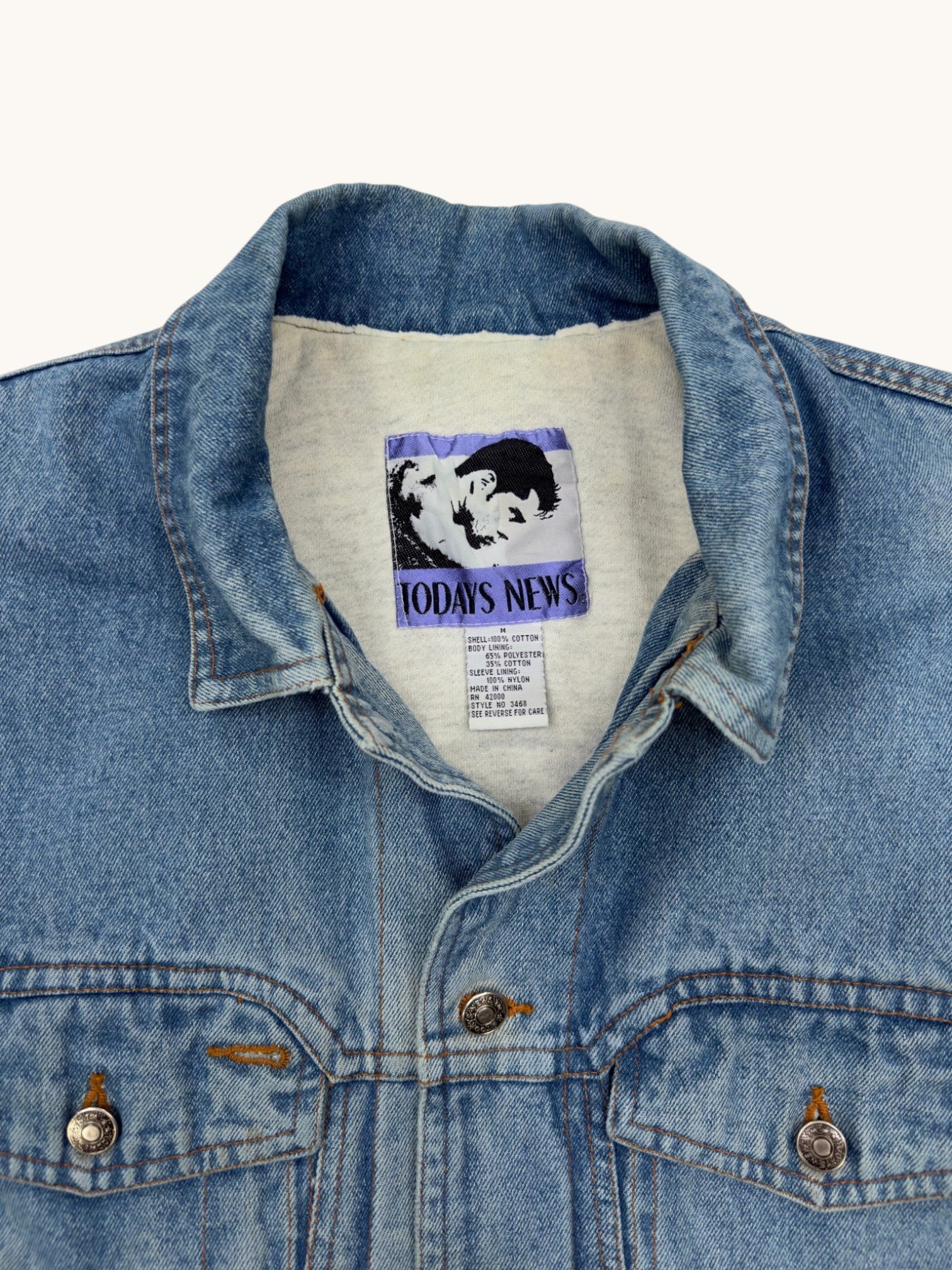 90s Todays News Denim Jacket - M