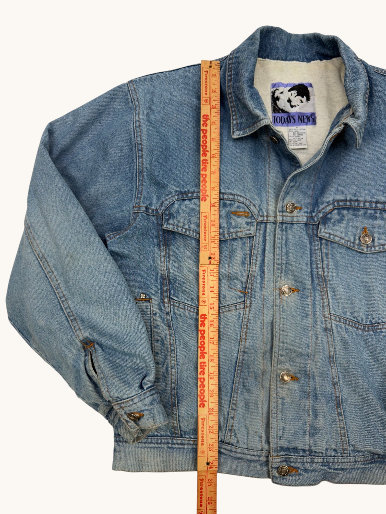 90s Todays News Denim Jacket - M