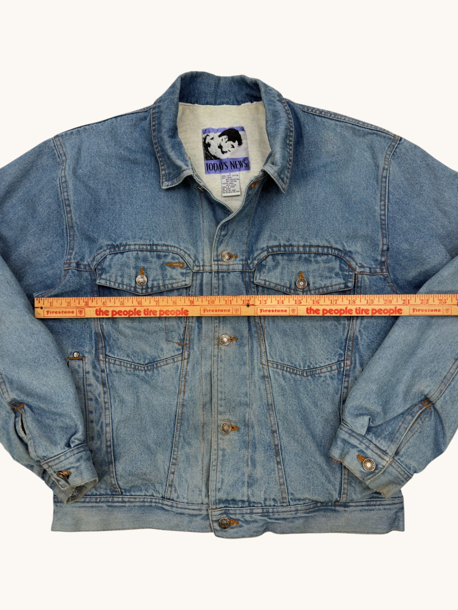 90s Todays News Denim Jacket - M