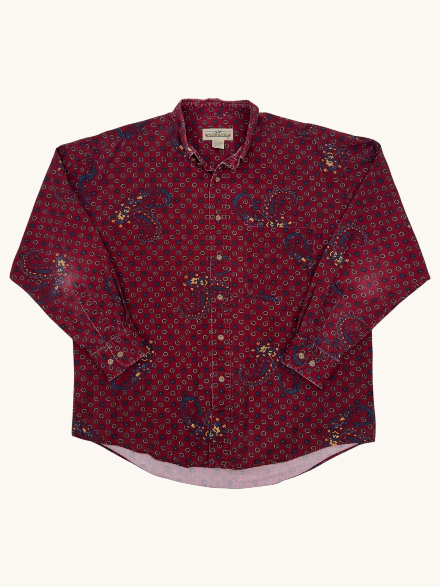 90s Natural Issue Button Up - L