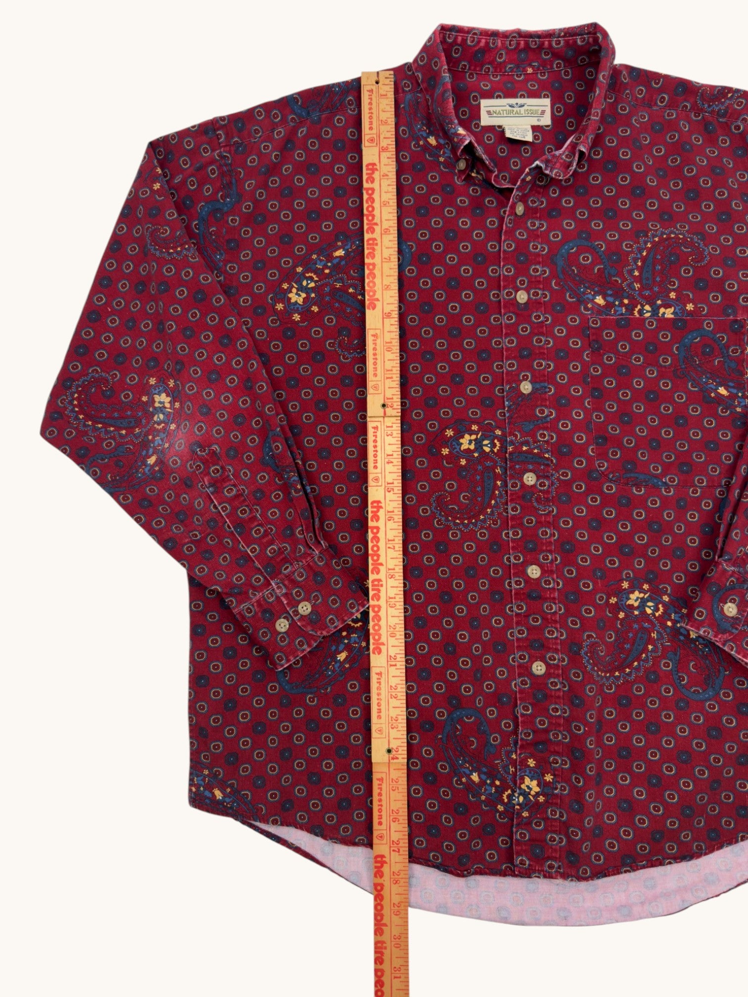 90s Natural Issue Button Up - L