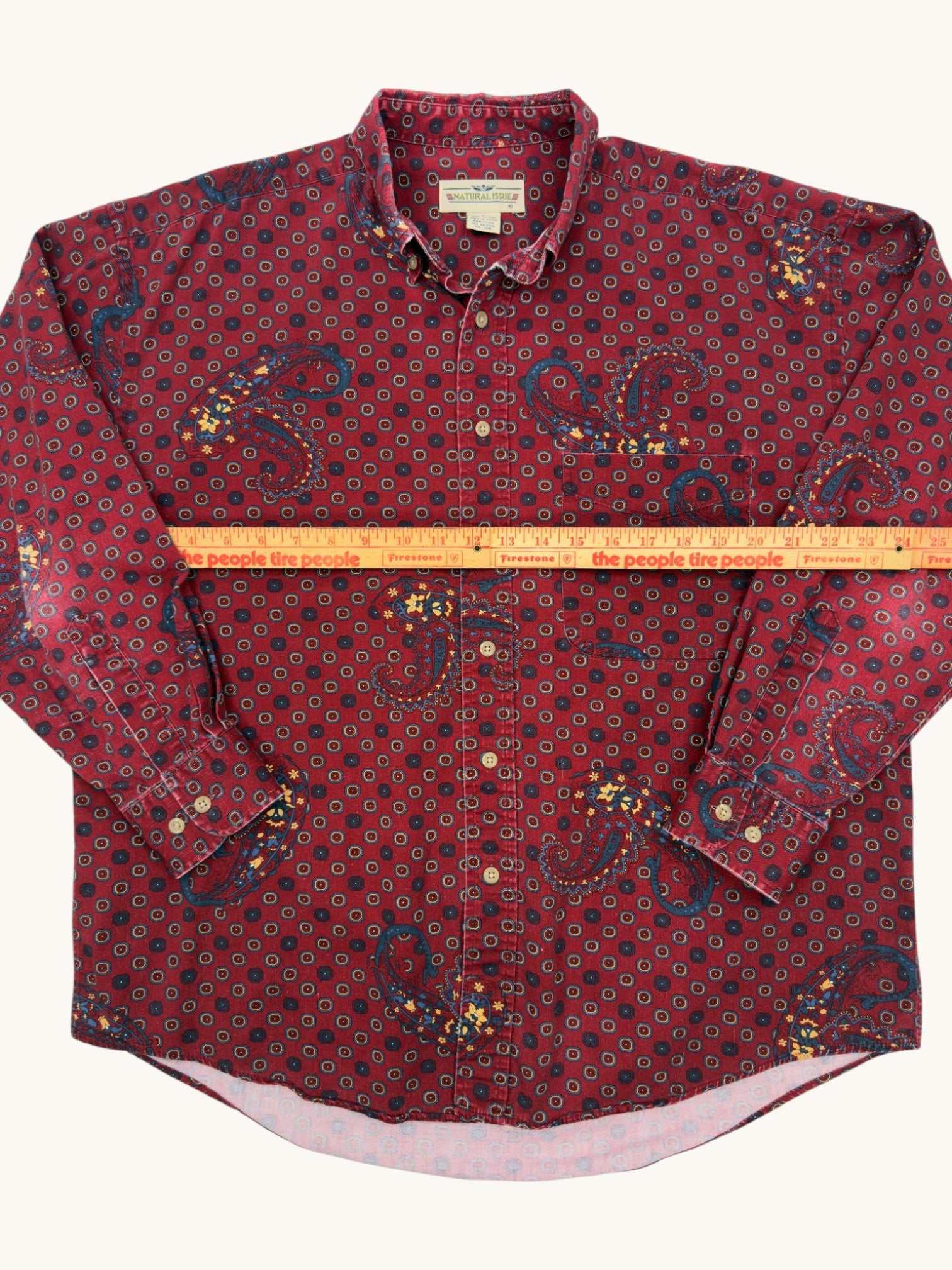 90s Natural Issue Button Up - L