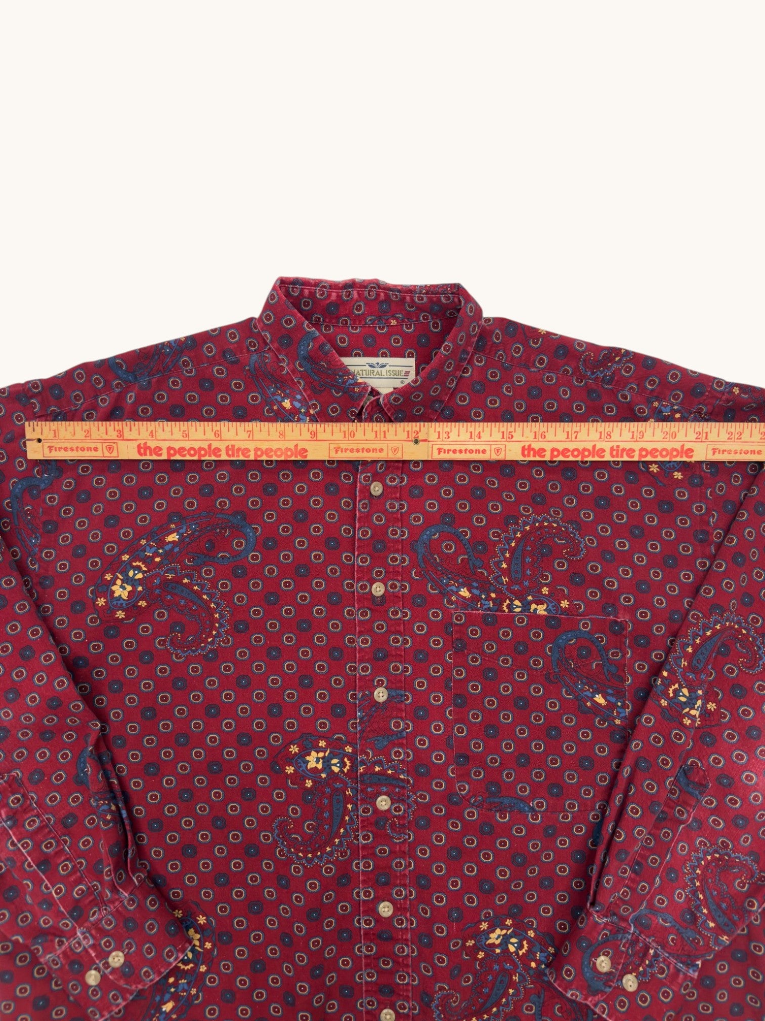90s Natural Issue Button Up - L