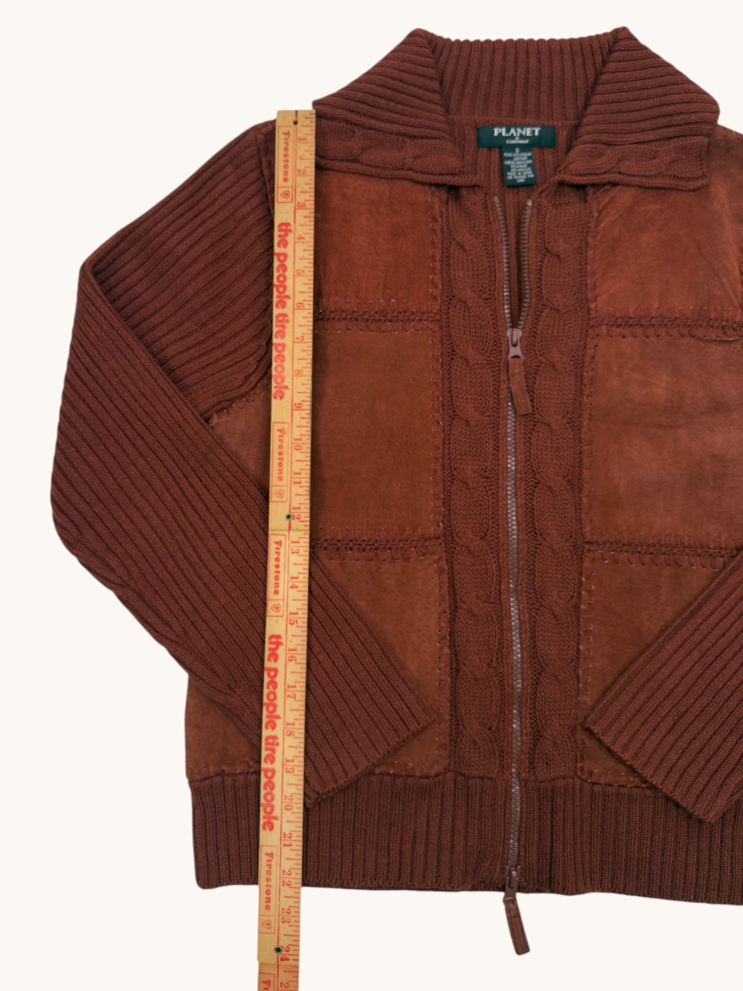90s Planet & Company Leather Sweater - S