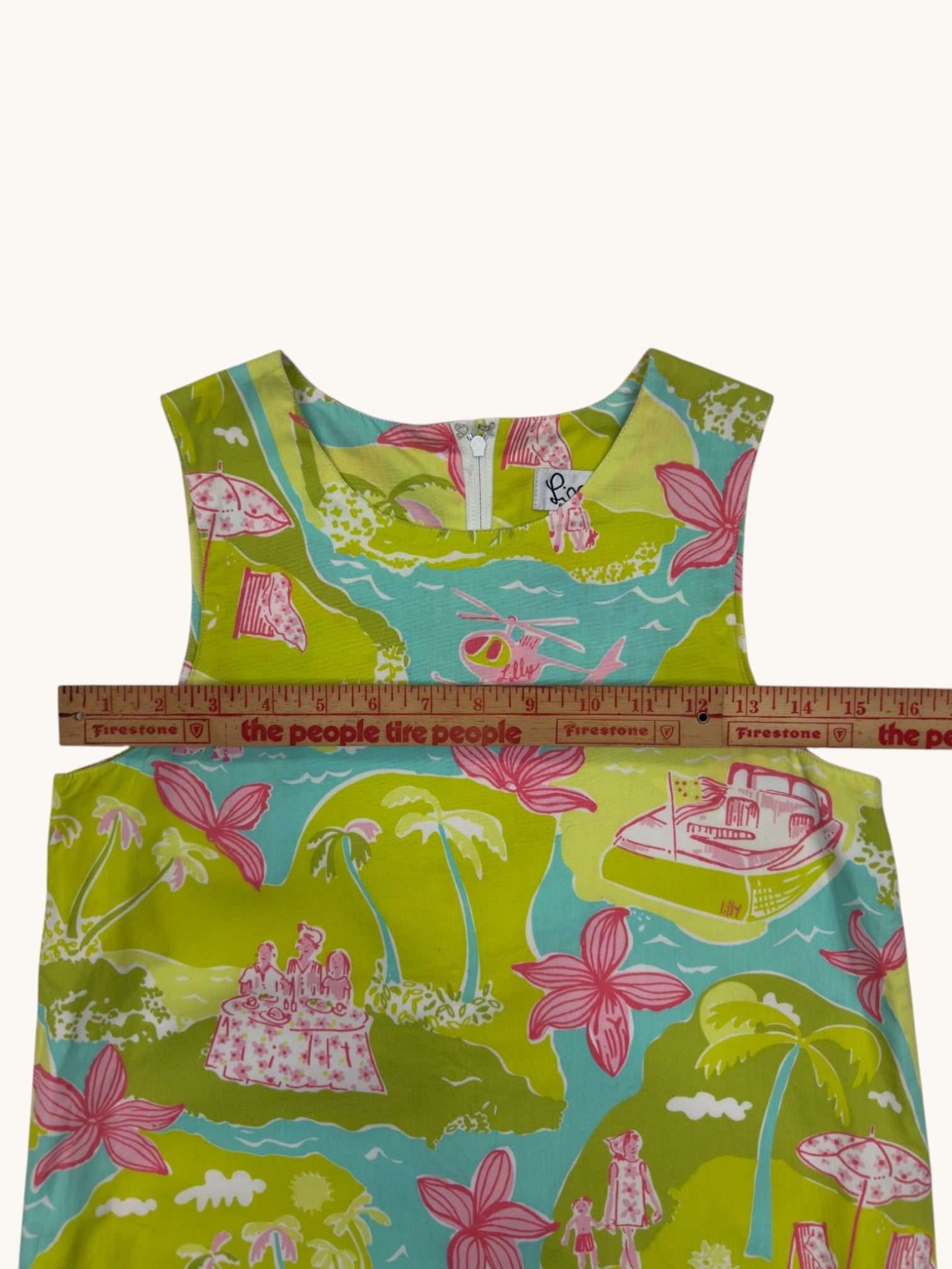 00s Lilly Pulitzer Map to Miami Dress - 14
