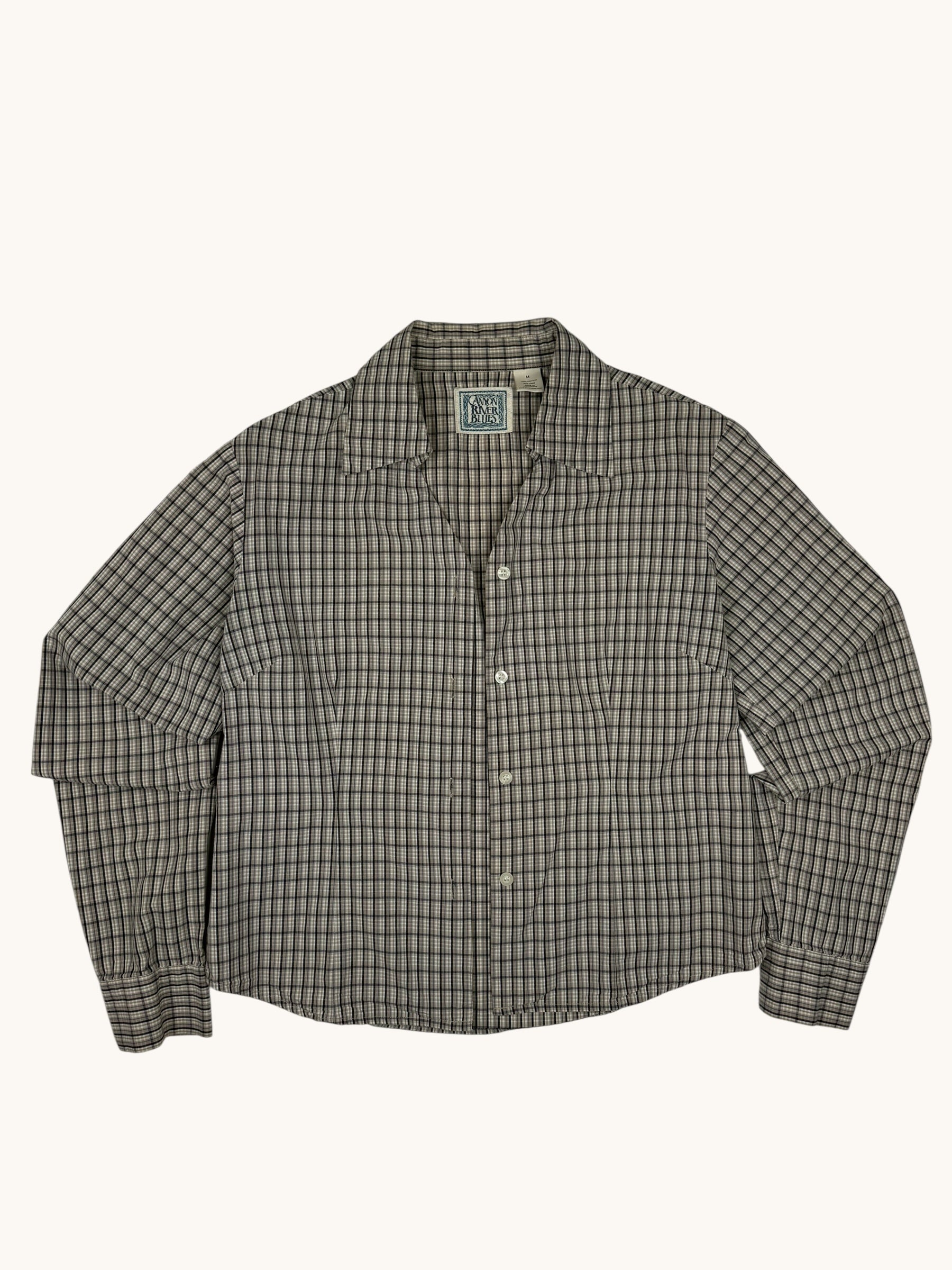 90s Canyon River Blues Green Plaid Button Up Shirt - M